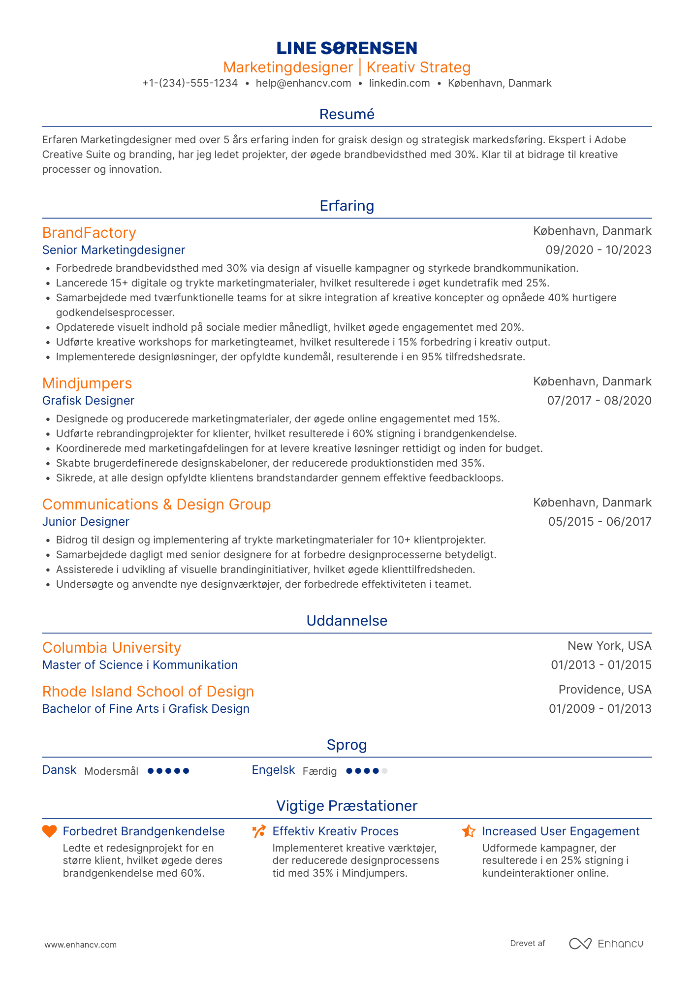 CV til Marketingdesigner