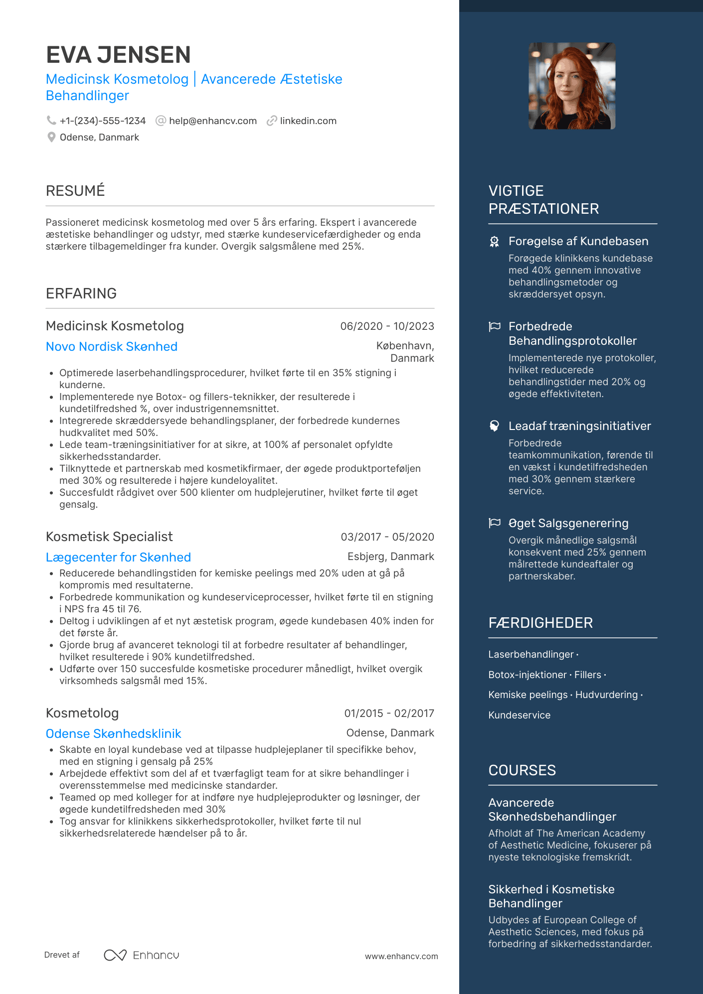 CV til Medicinsk kosmetolog