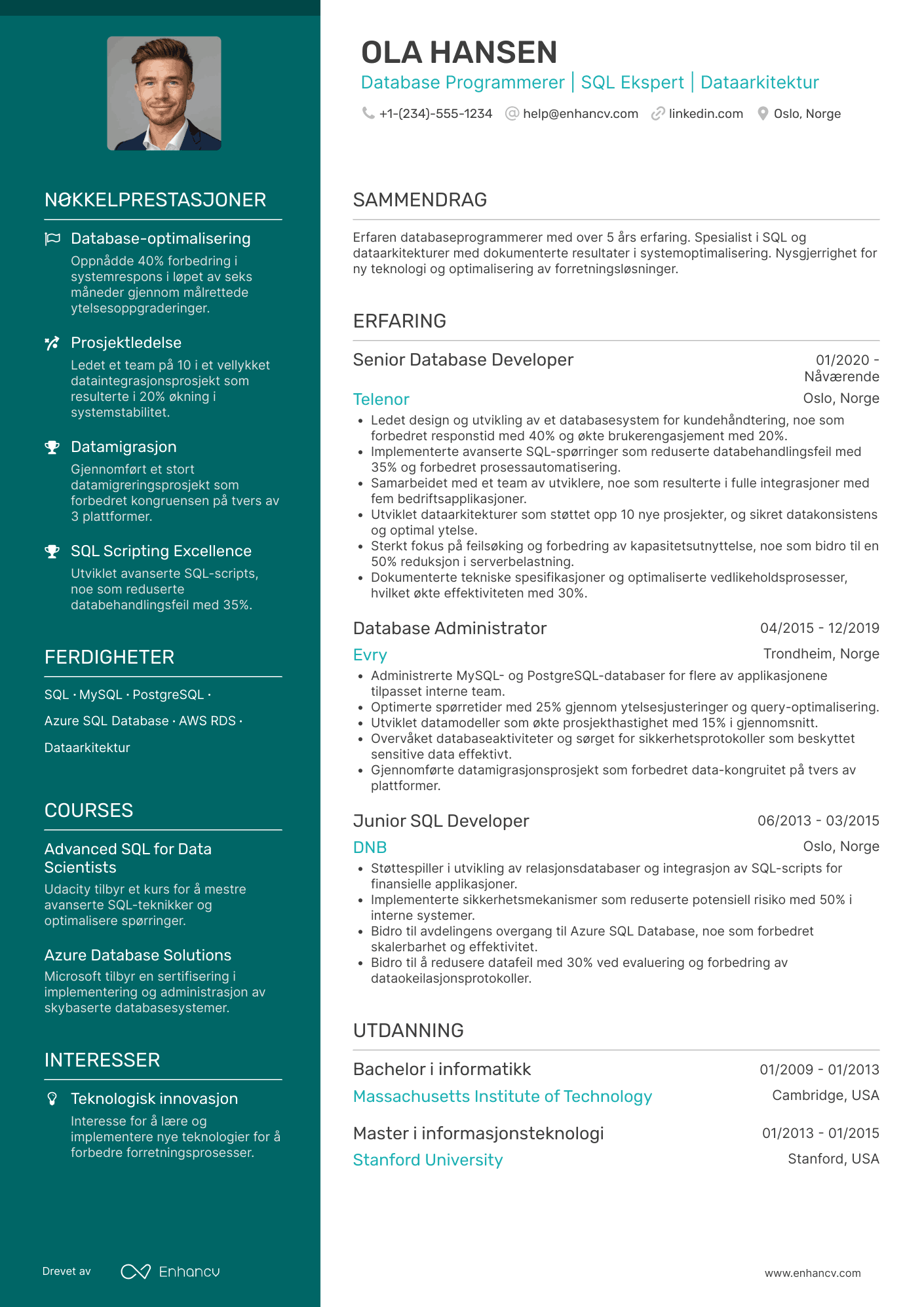 CV for Database Programmerer