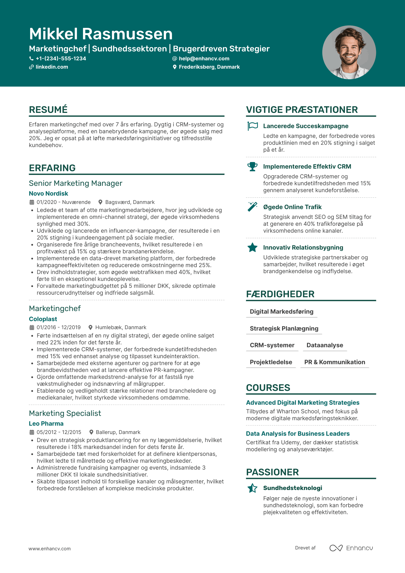 CV til Marketingchef i sundhedssektoren