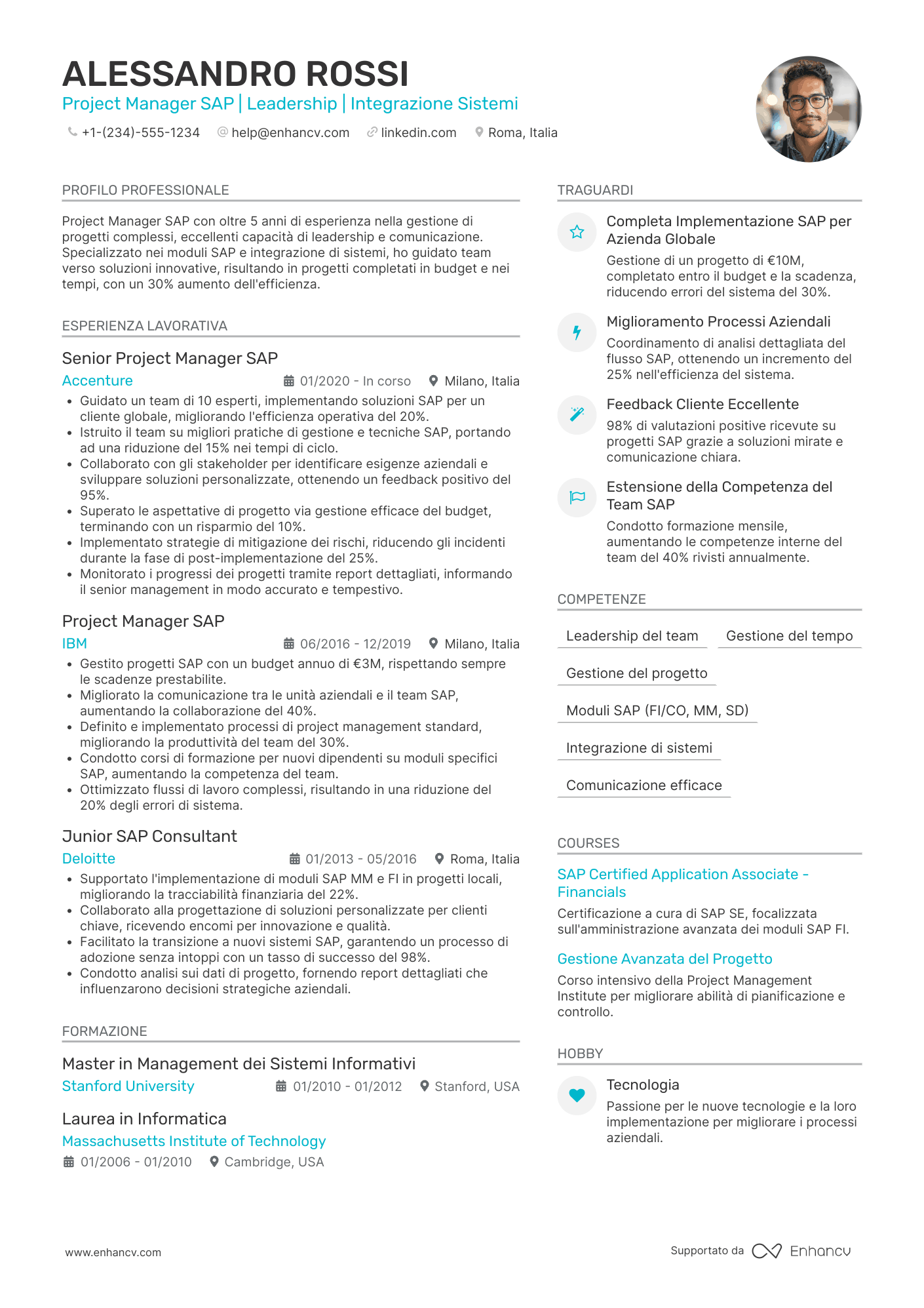 CV SAP project manager