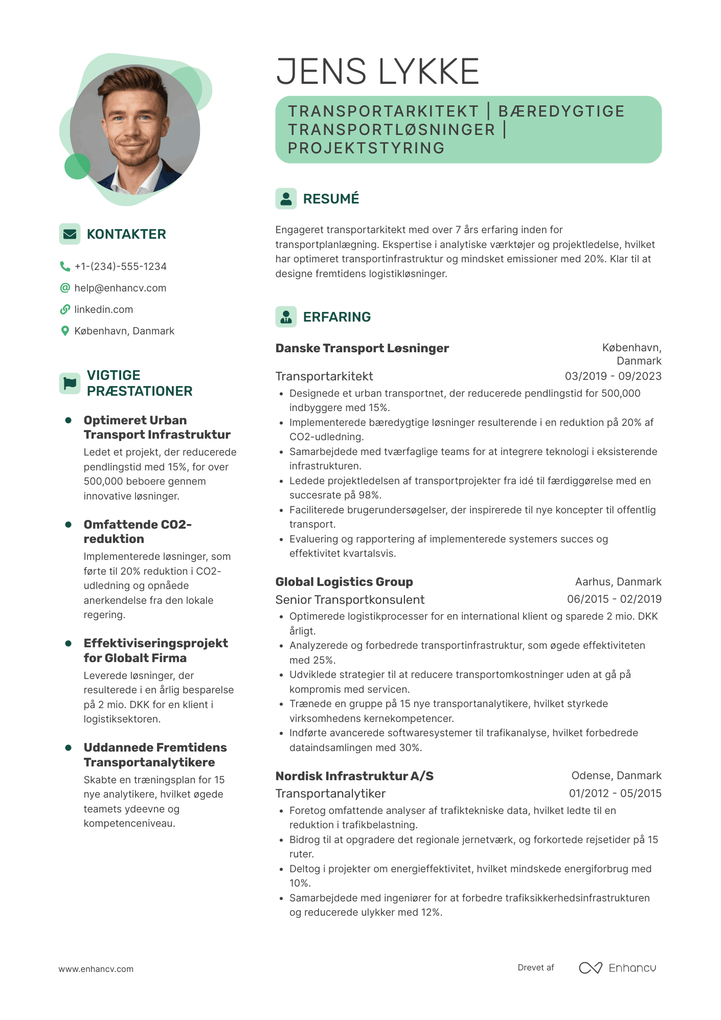 CV til Transportarkitekt