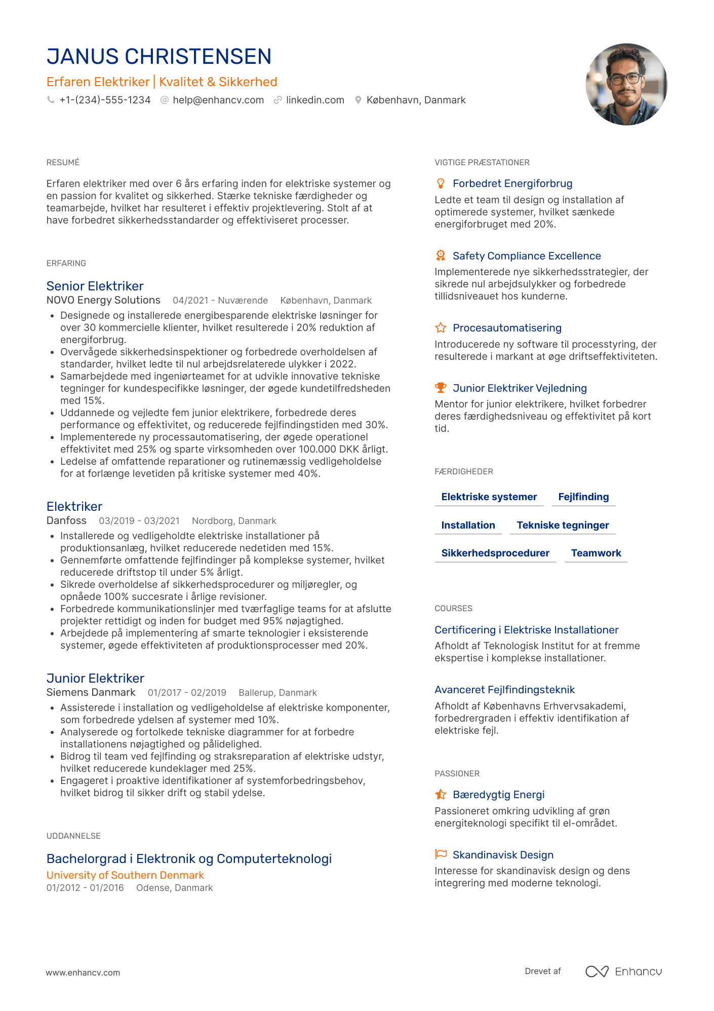 Kompakt CV skabelon