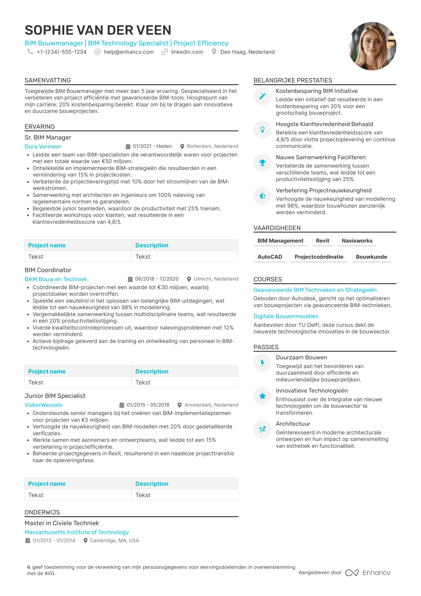 CV voor BIM Bouwmanager