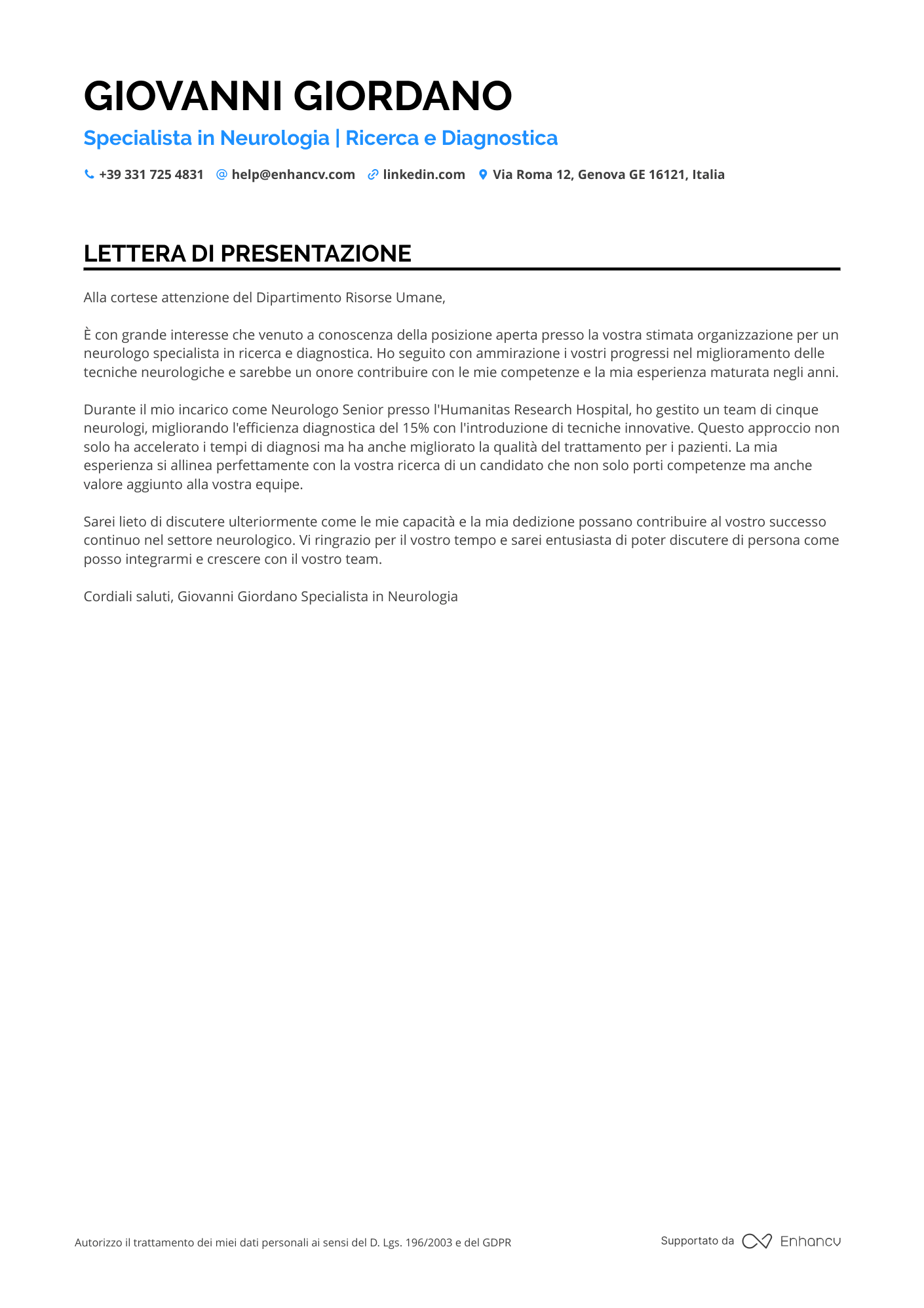 Medico Specialista in Neurologia