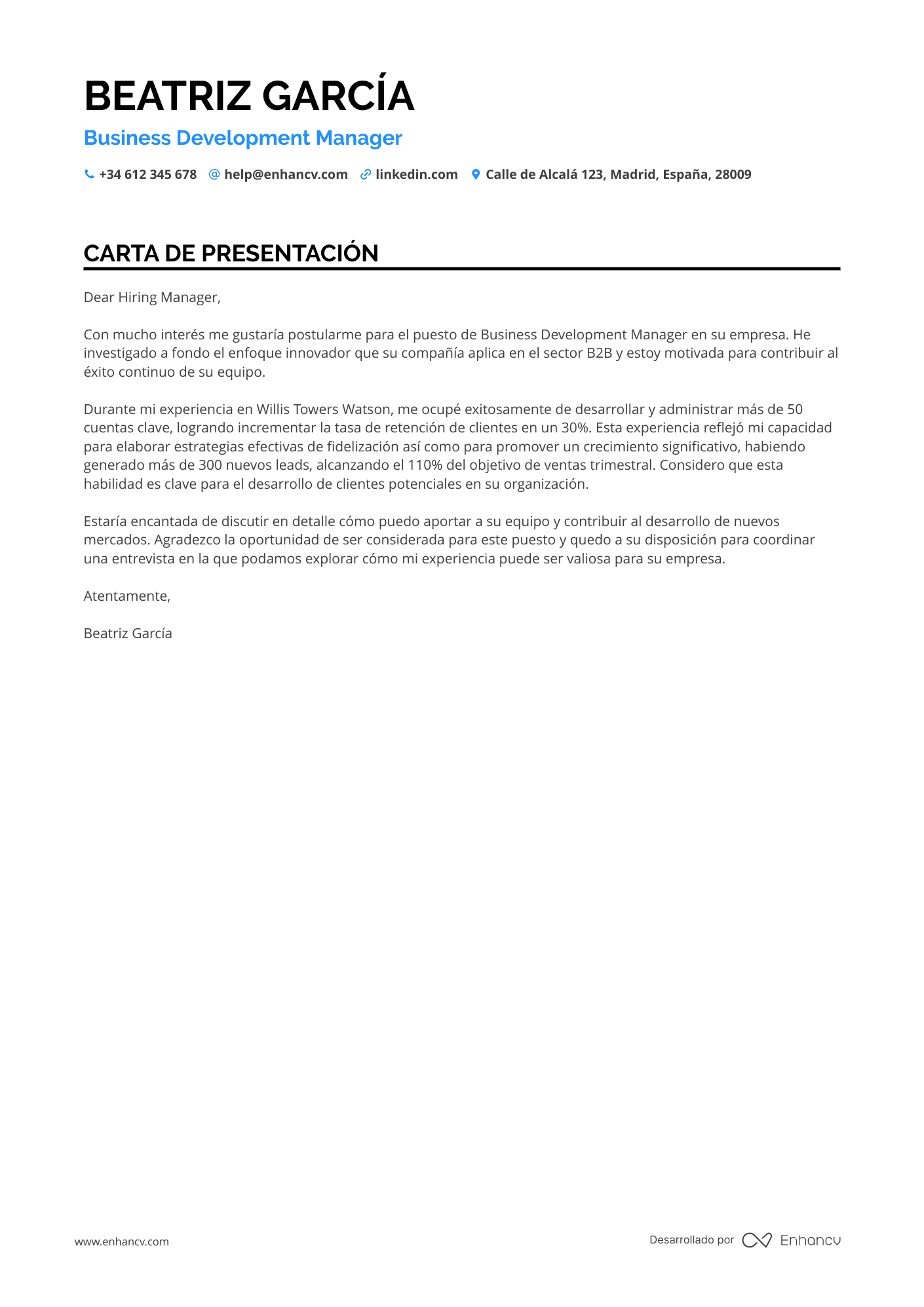 Gerente de Desarrollo de Negocios