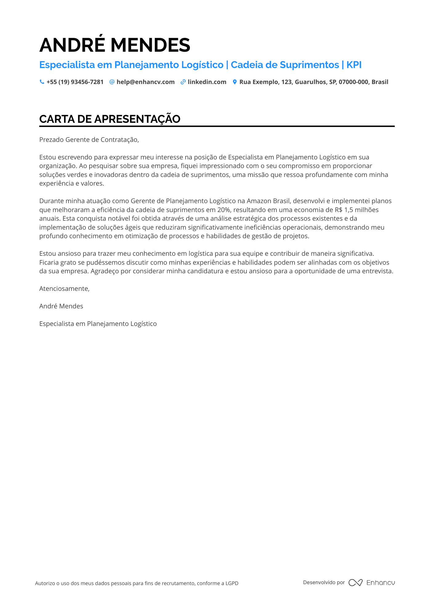 Coordenador Financeiro de Logística