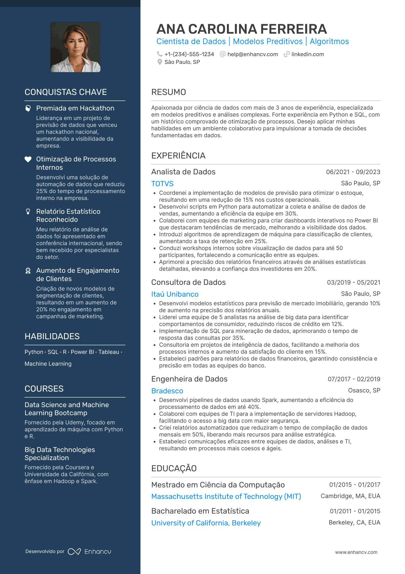 Currículo cientista de dados júnior