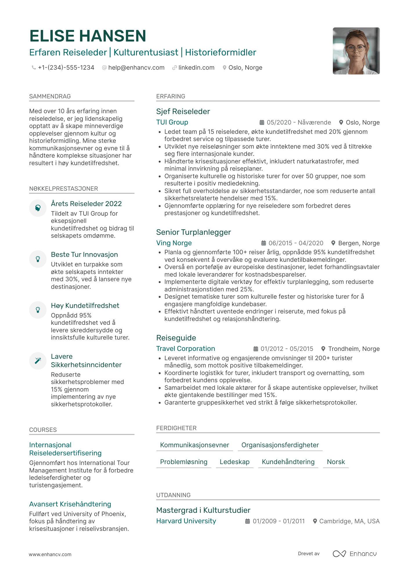CV for Erfaren Reiseleder