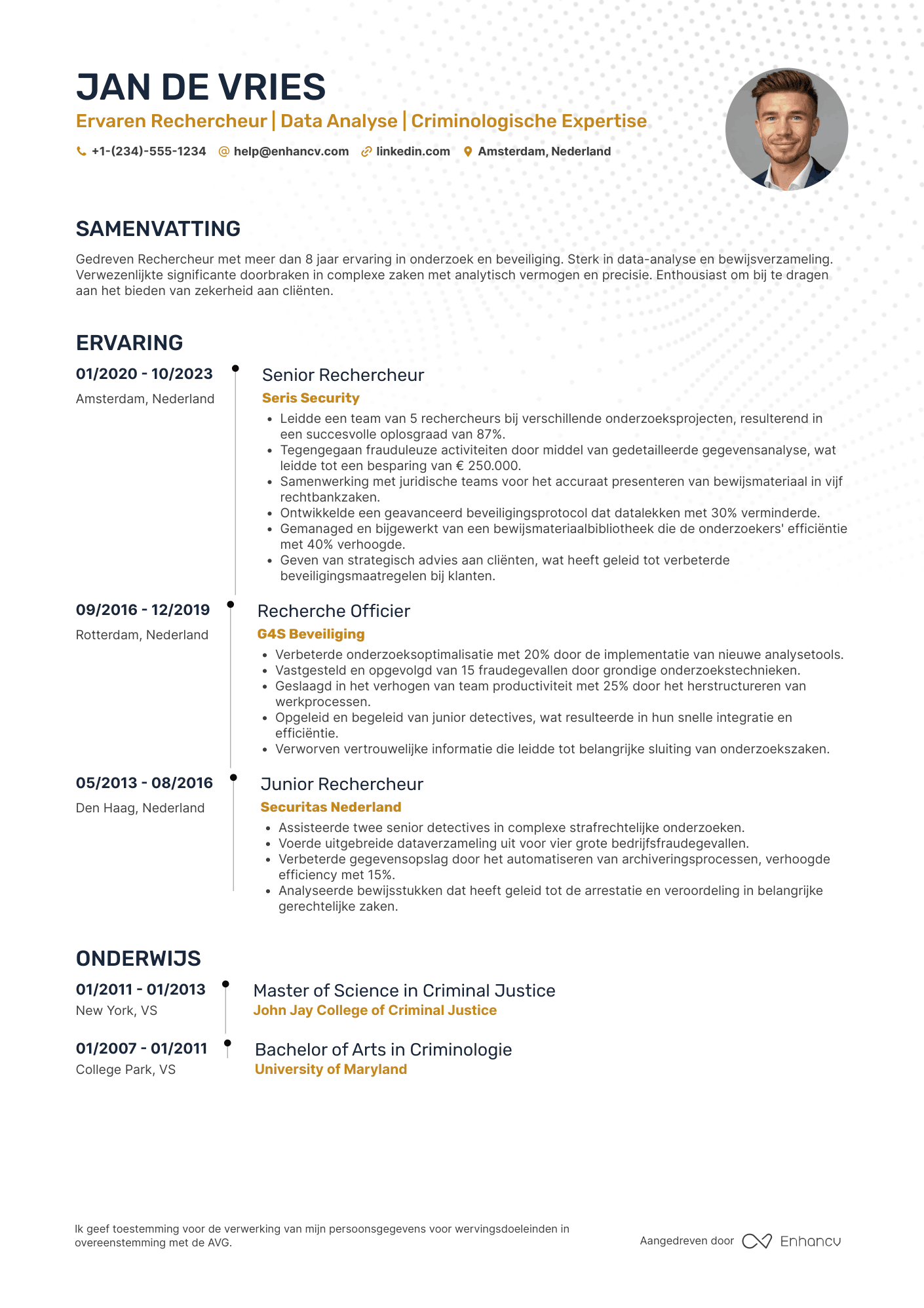 CV voor Rechercheur