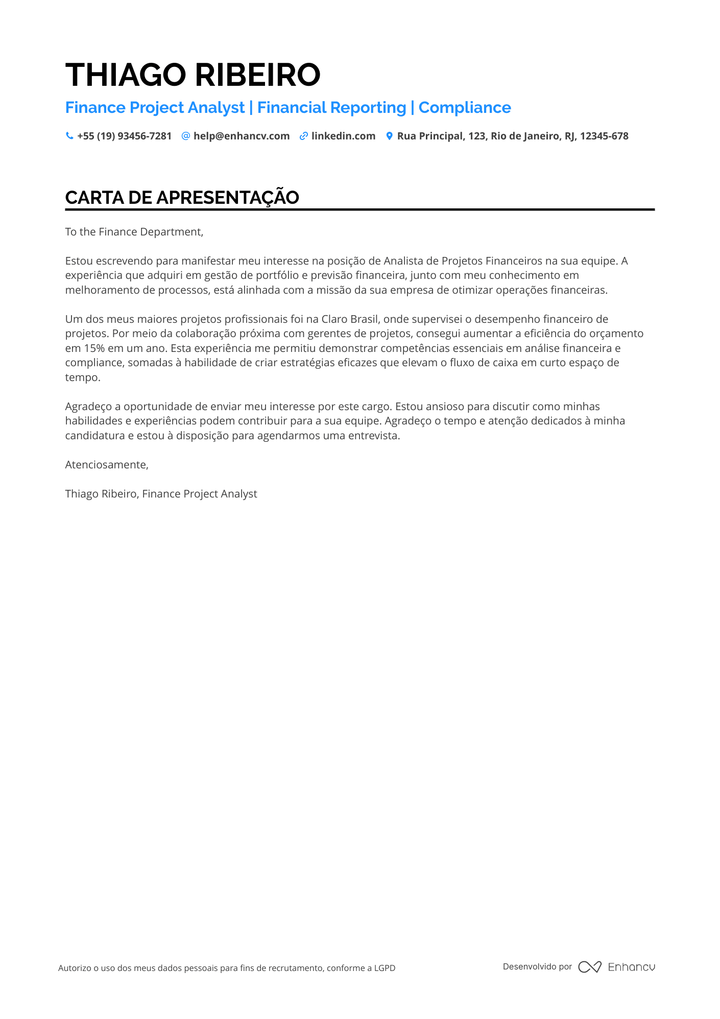 Analista Financeiro de Projetos