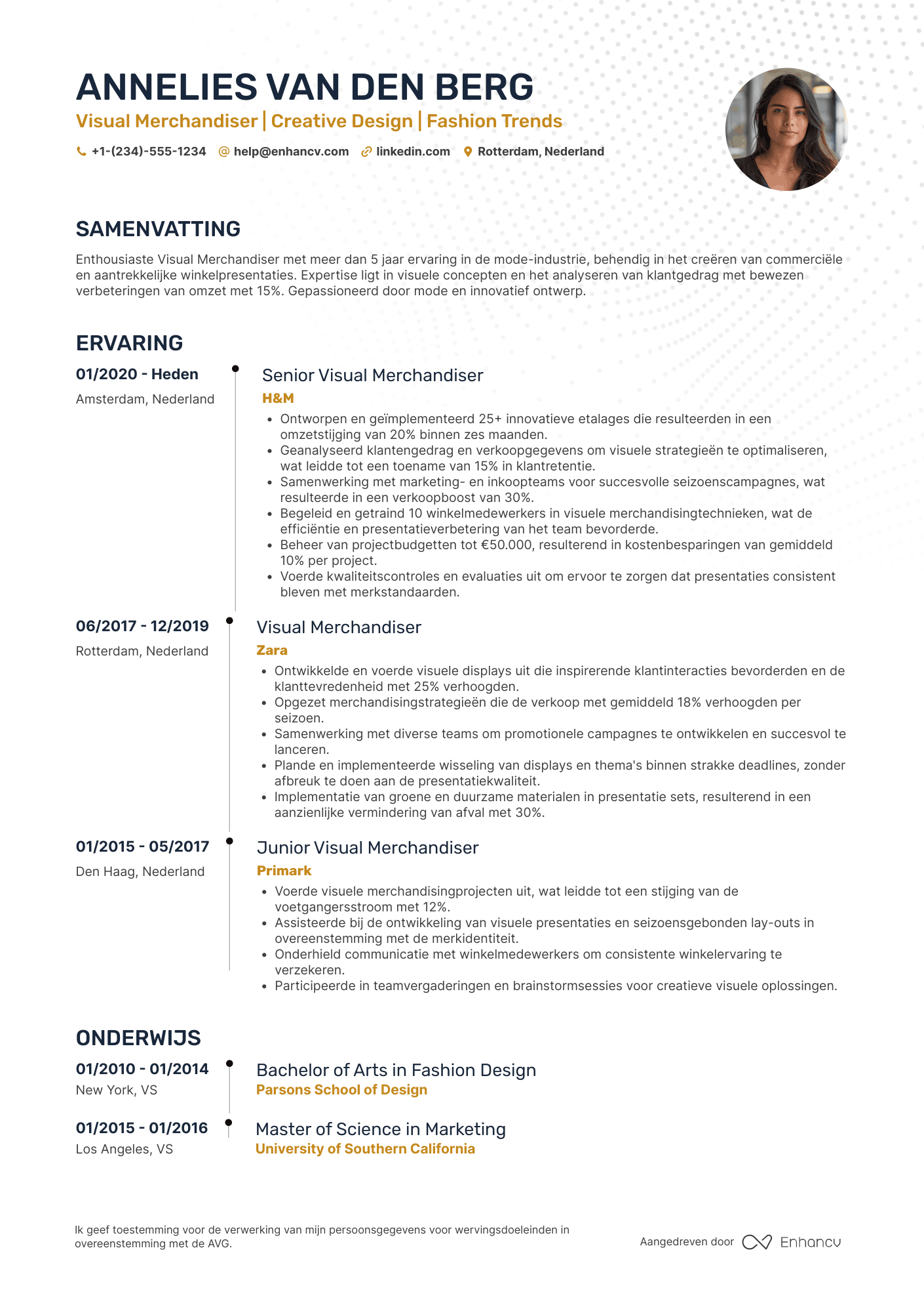 CV voor Kledingzaak Visual Merchandiser