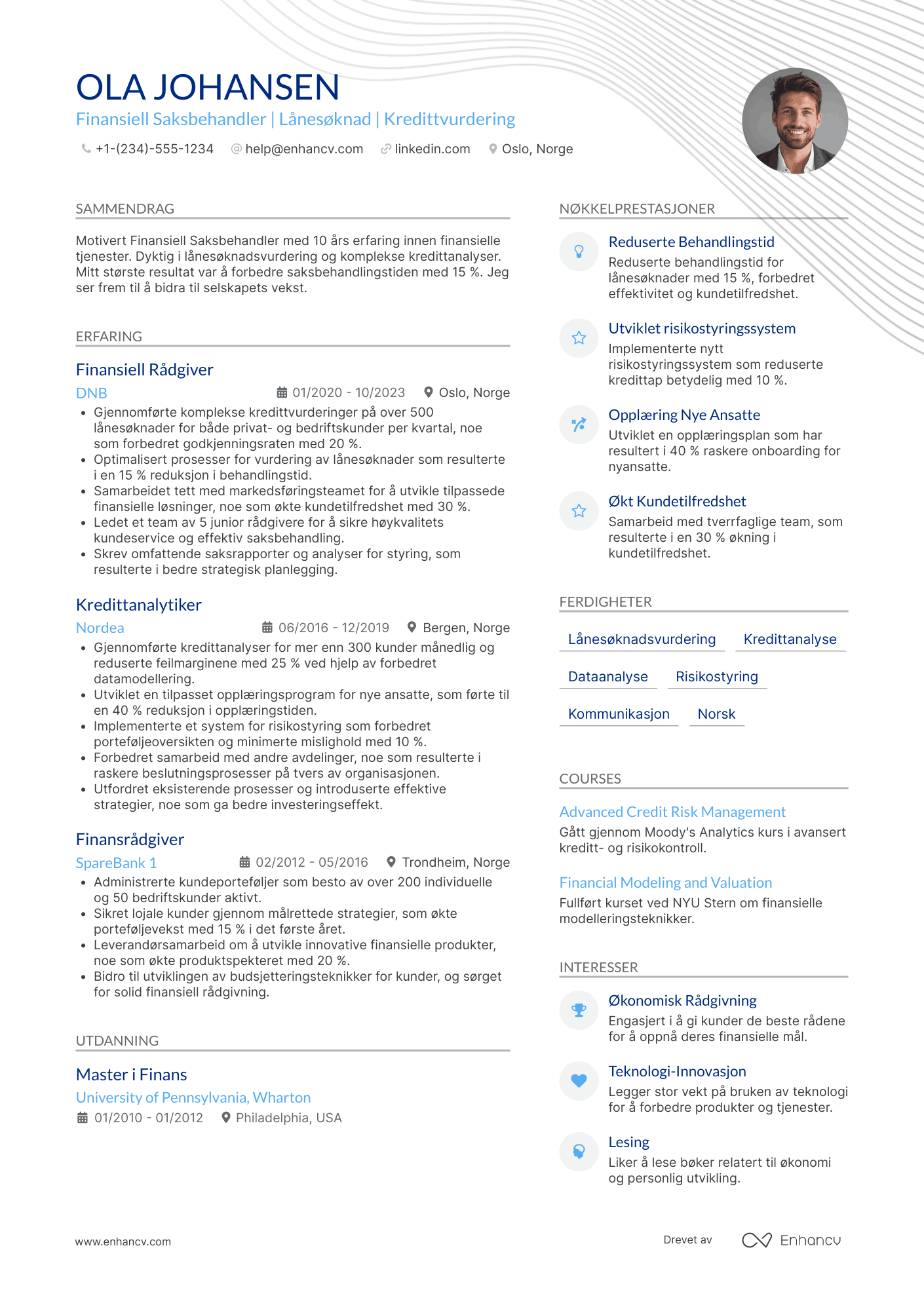 CV for Finansiell Saksbehandler