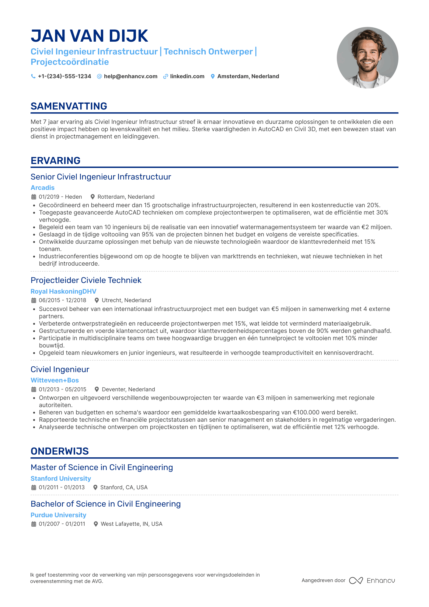 CV voor Civiel Ingenieur Infrastructuur
