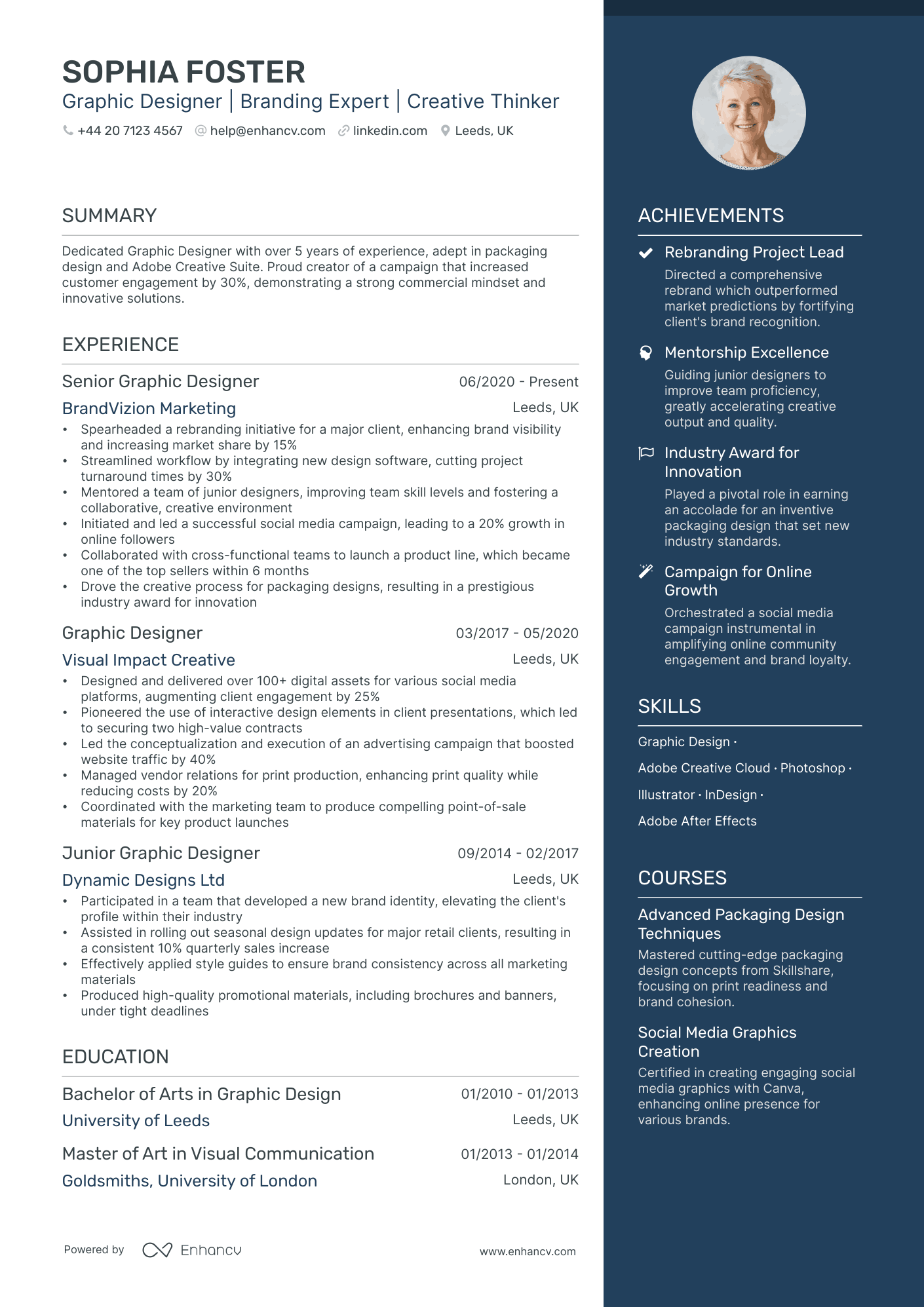 graphic designer personal statement cv