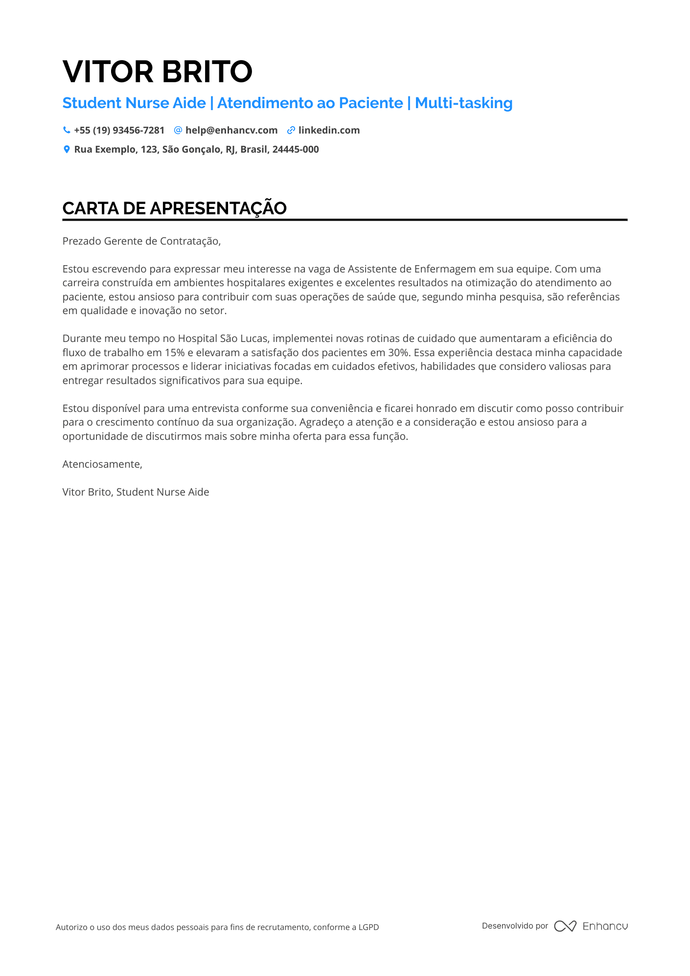 Estudante de Enfermagem em Cuidados Intensivos