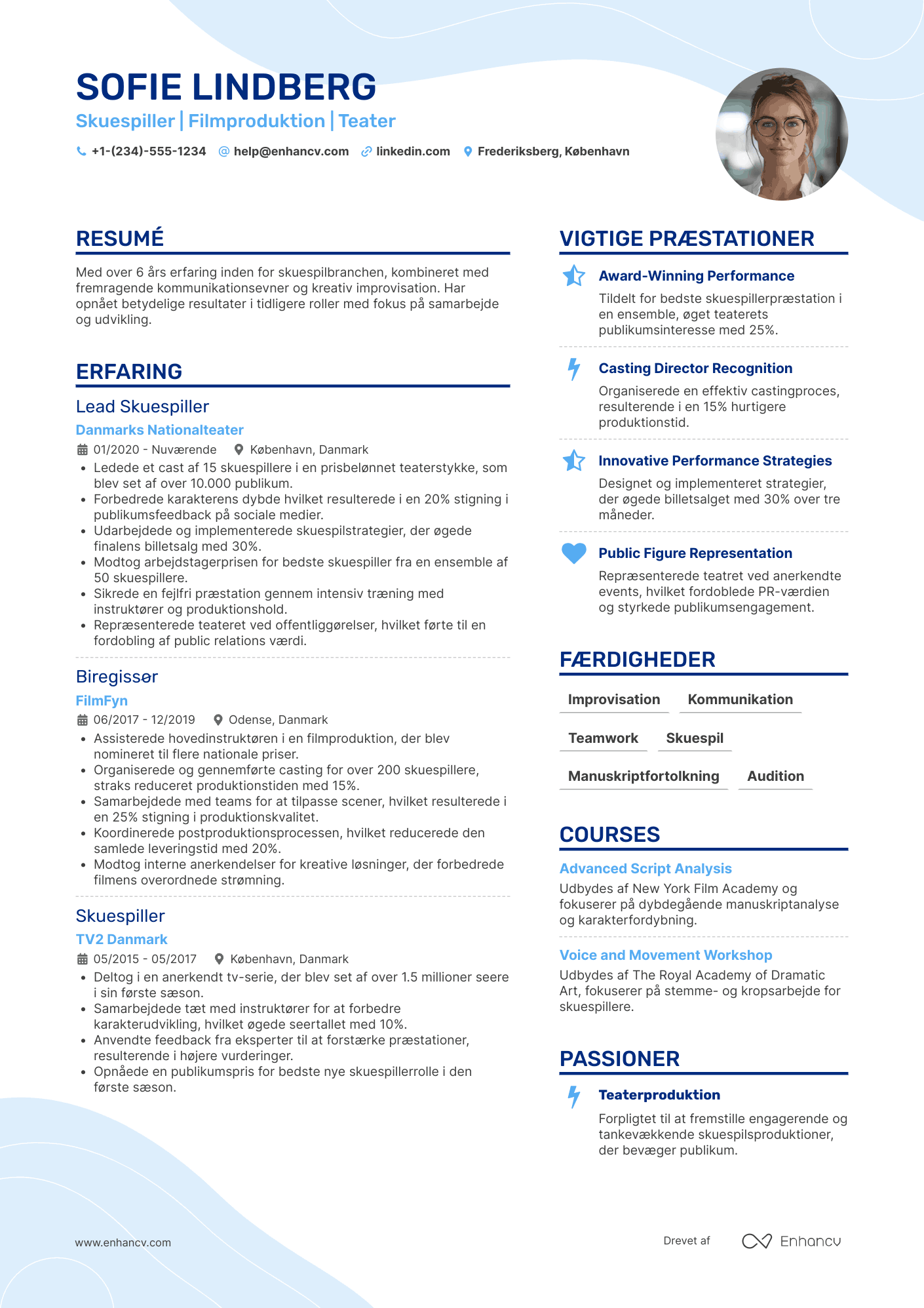 Dobbelt kolonne CV skabelon