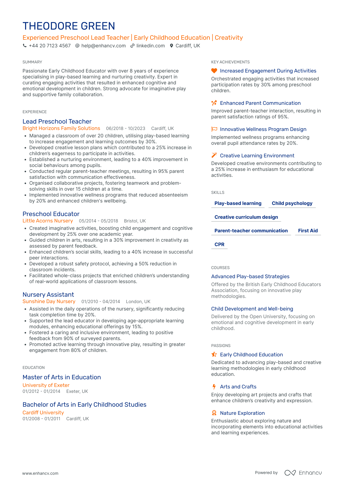Experienced Preschool Teacher