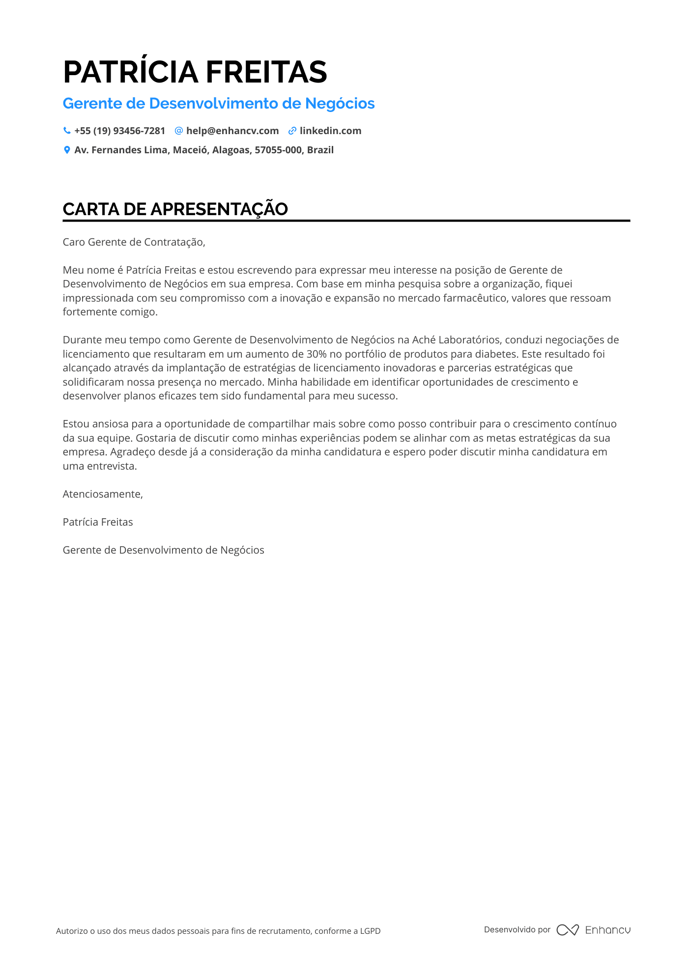 Gerente de Vendas de Produtos Farmacêuticos