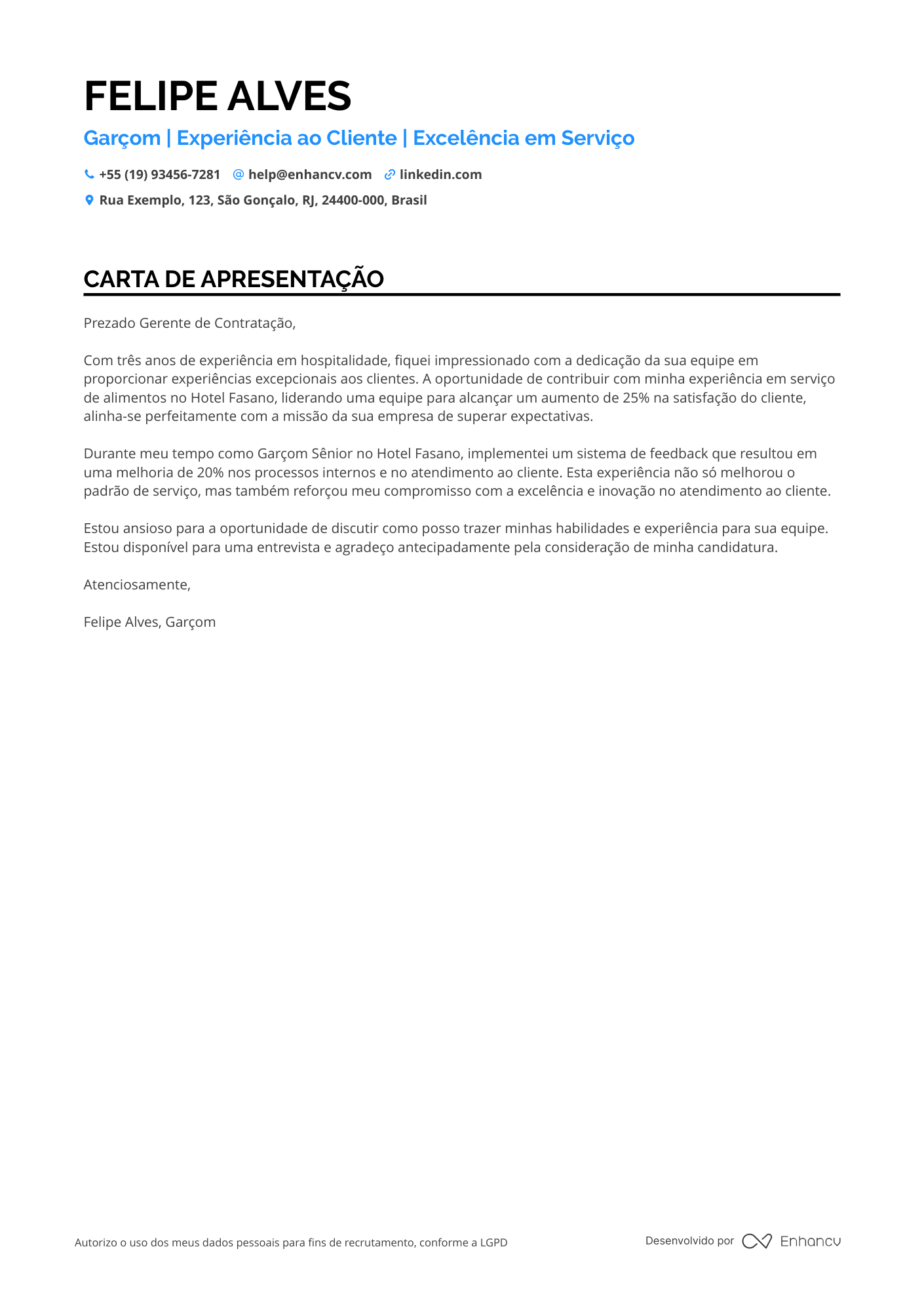 Garçom Sem experiência