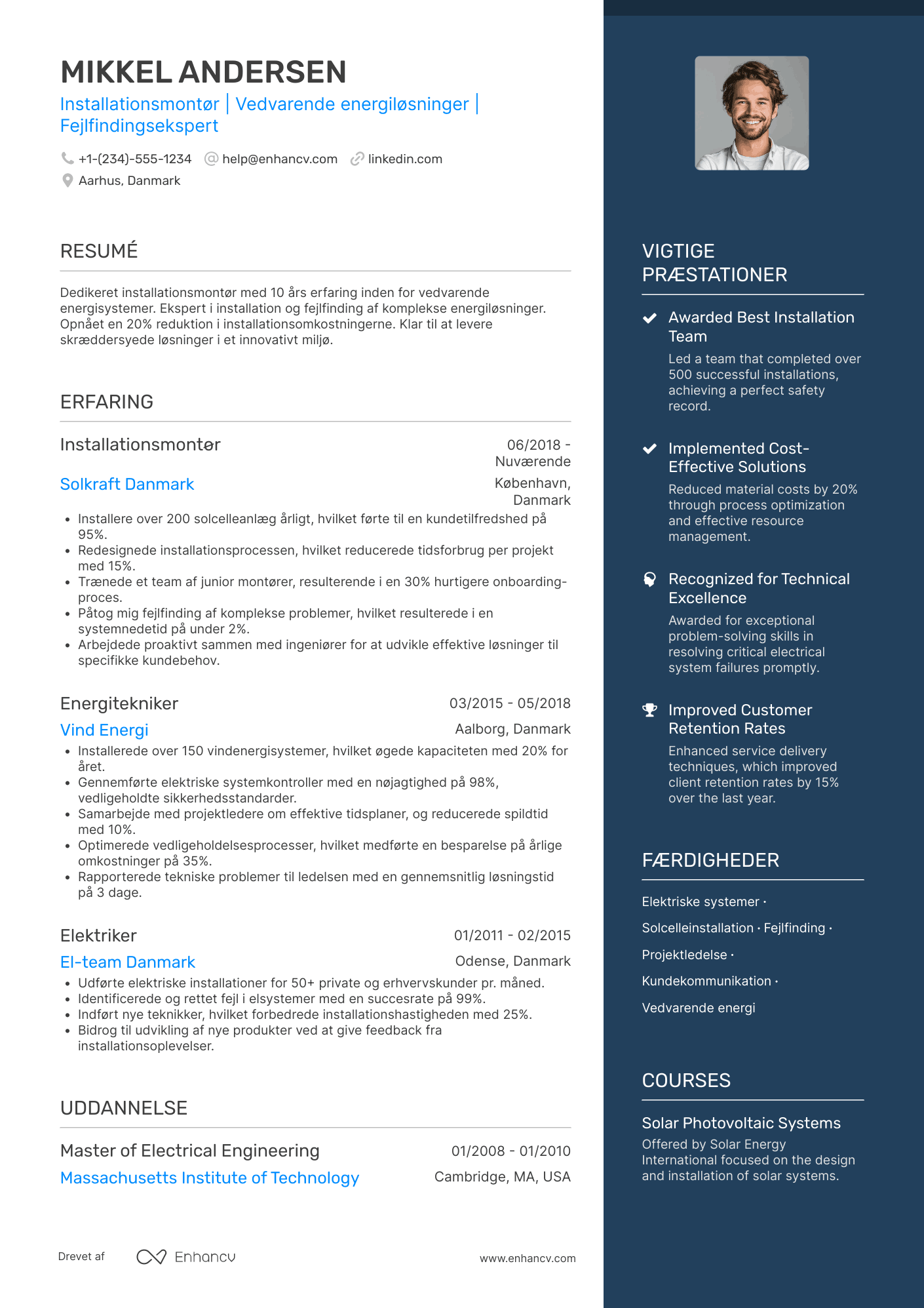 CV til Installationsmontør