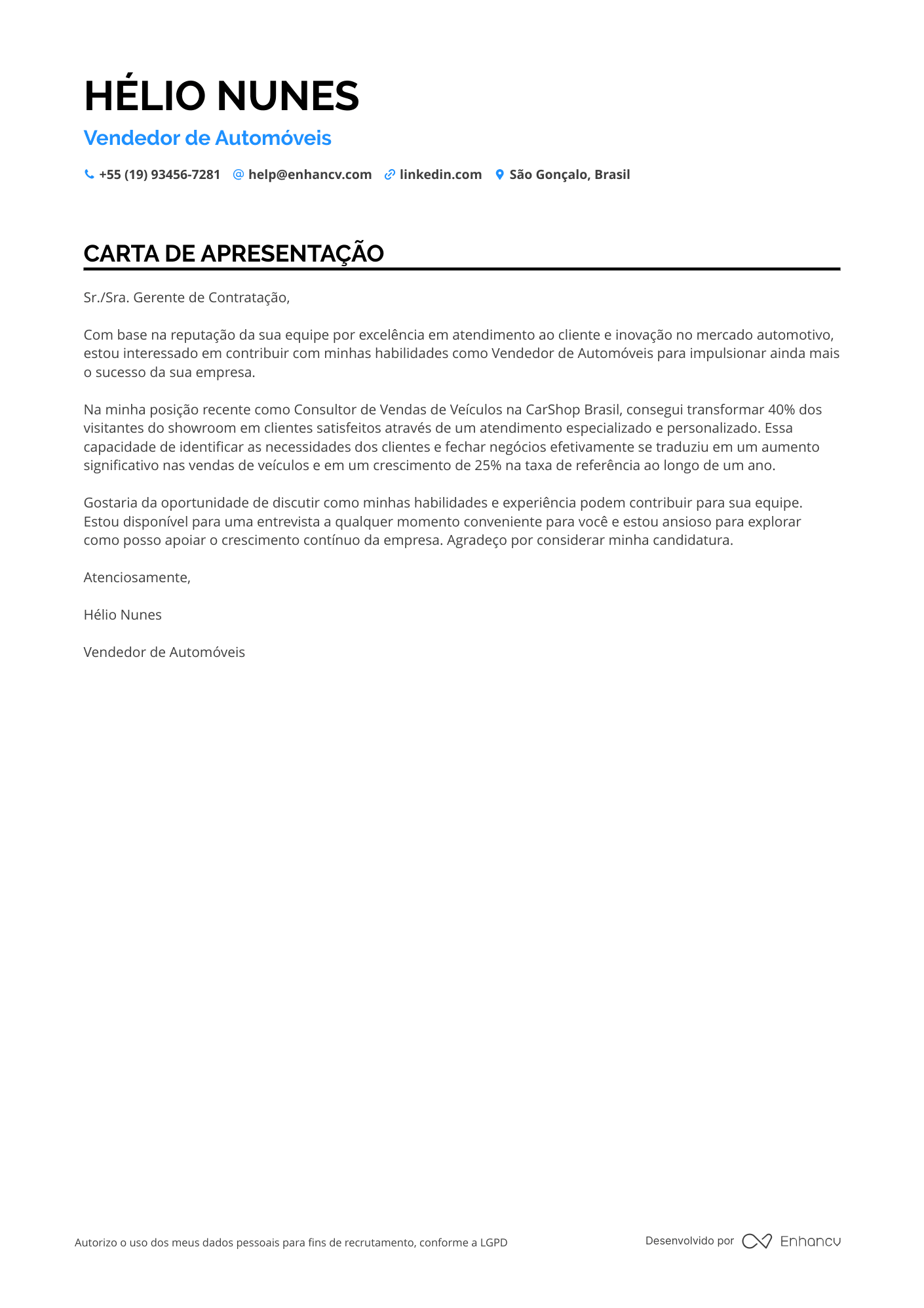 Executivo de Vendas de Automóveis