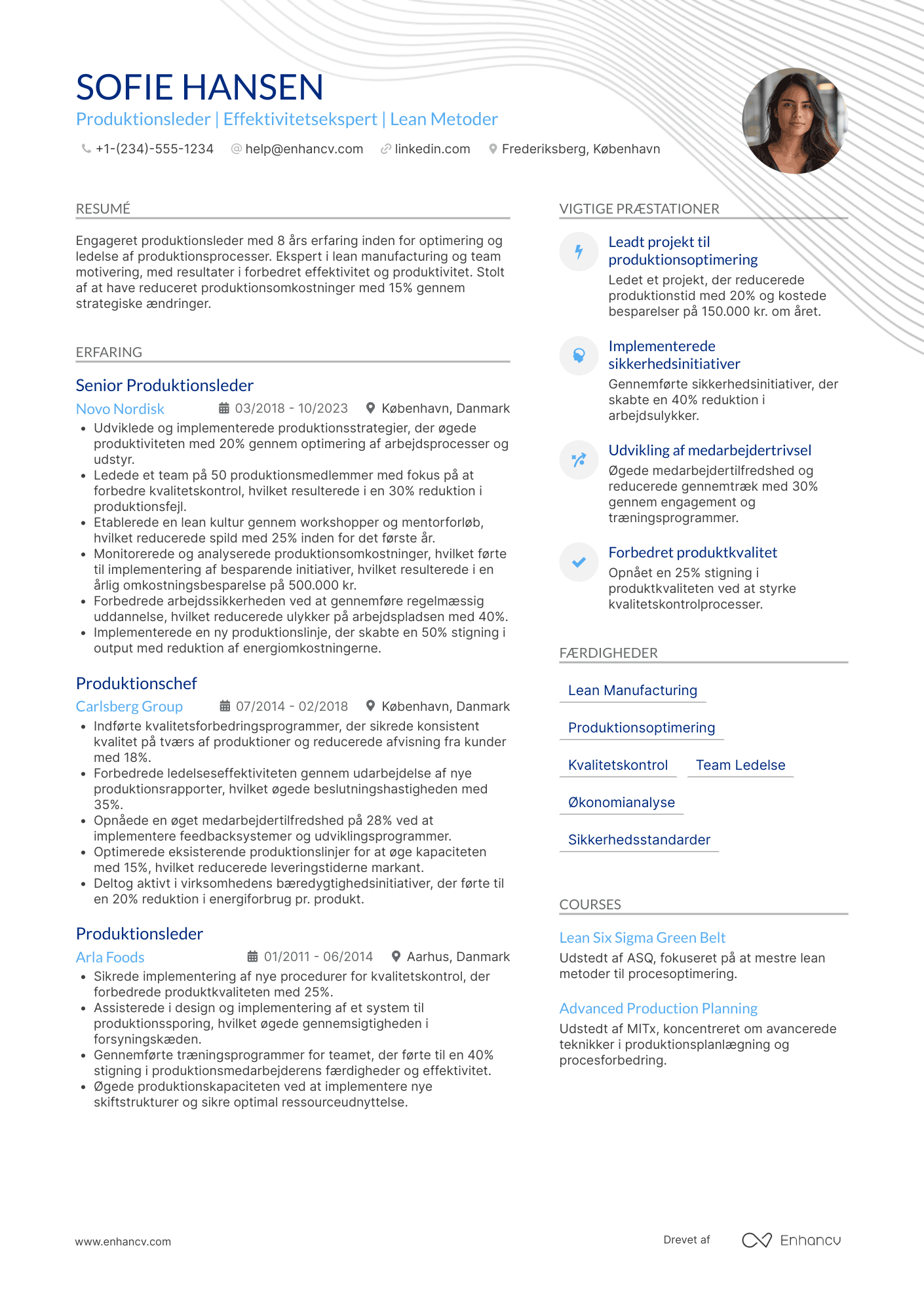 CV til Produktionsleder