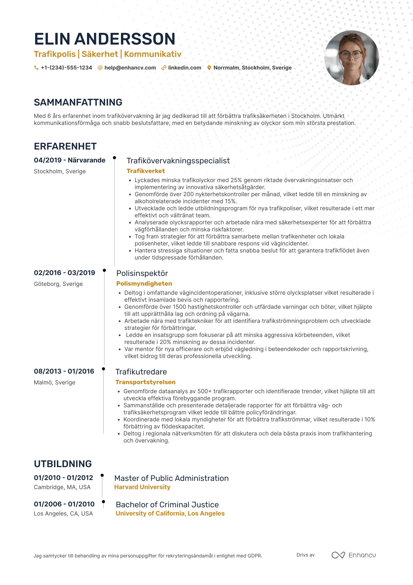 CV för Trafikpolis
