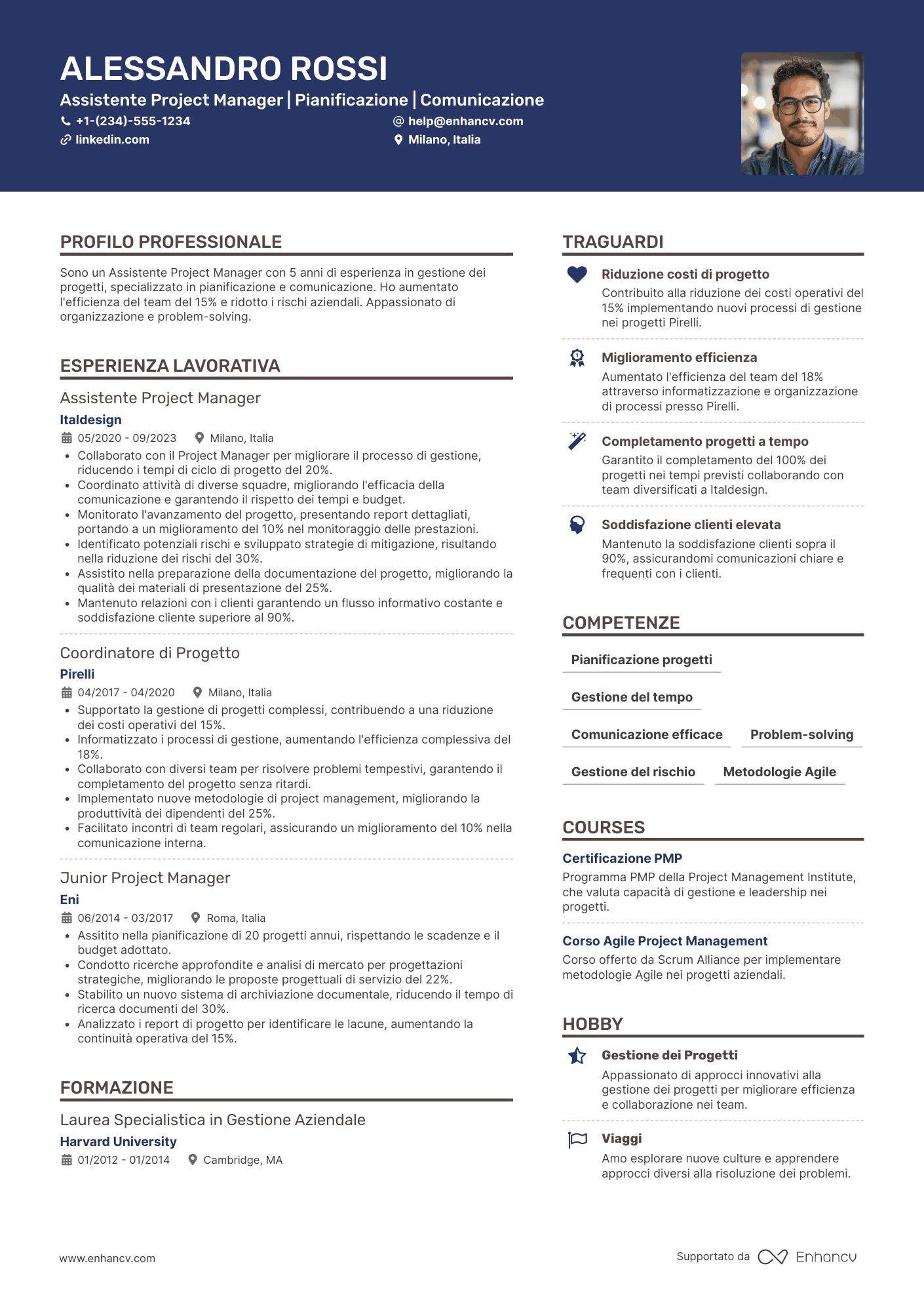 CV Assistant project manager