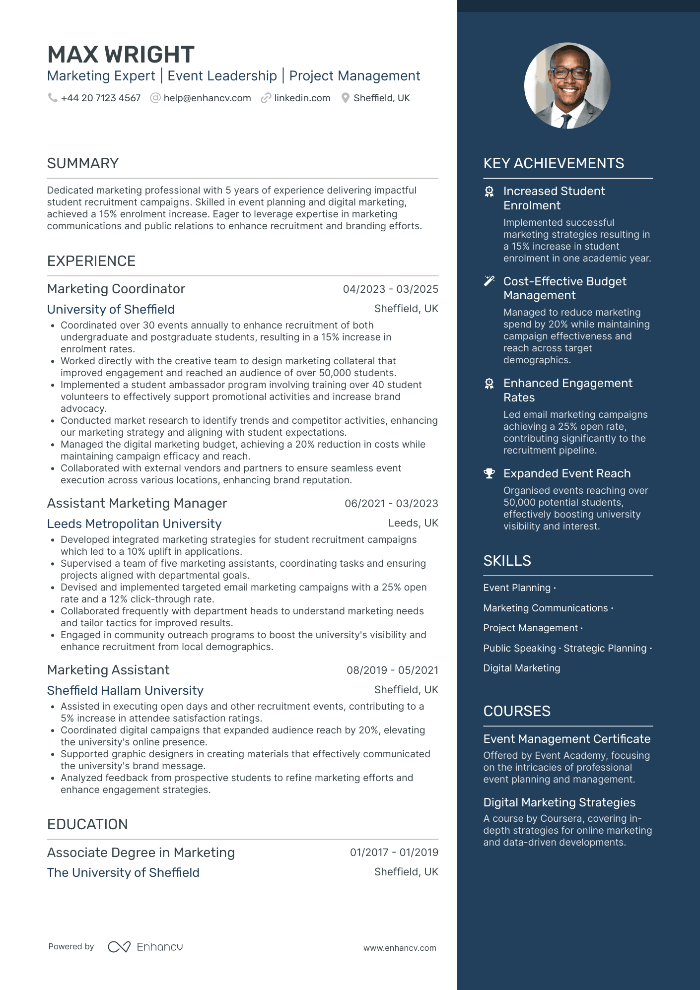 Marketing and Events Assistant CV Examples