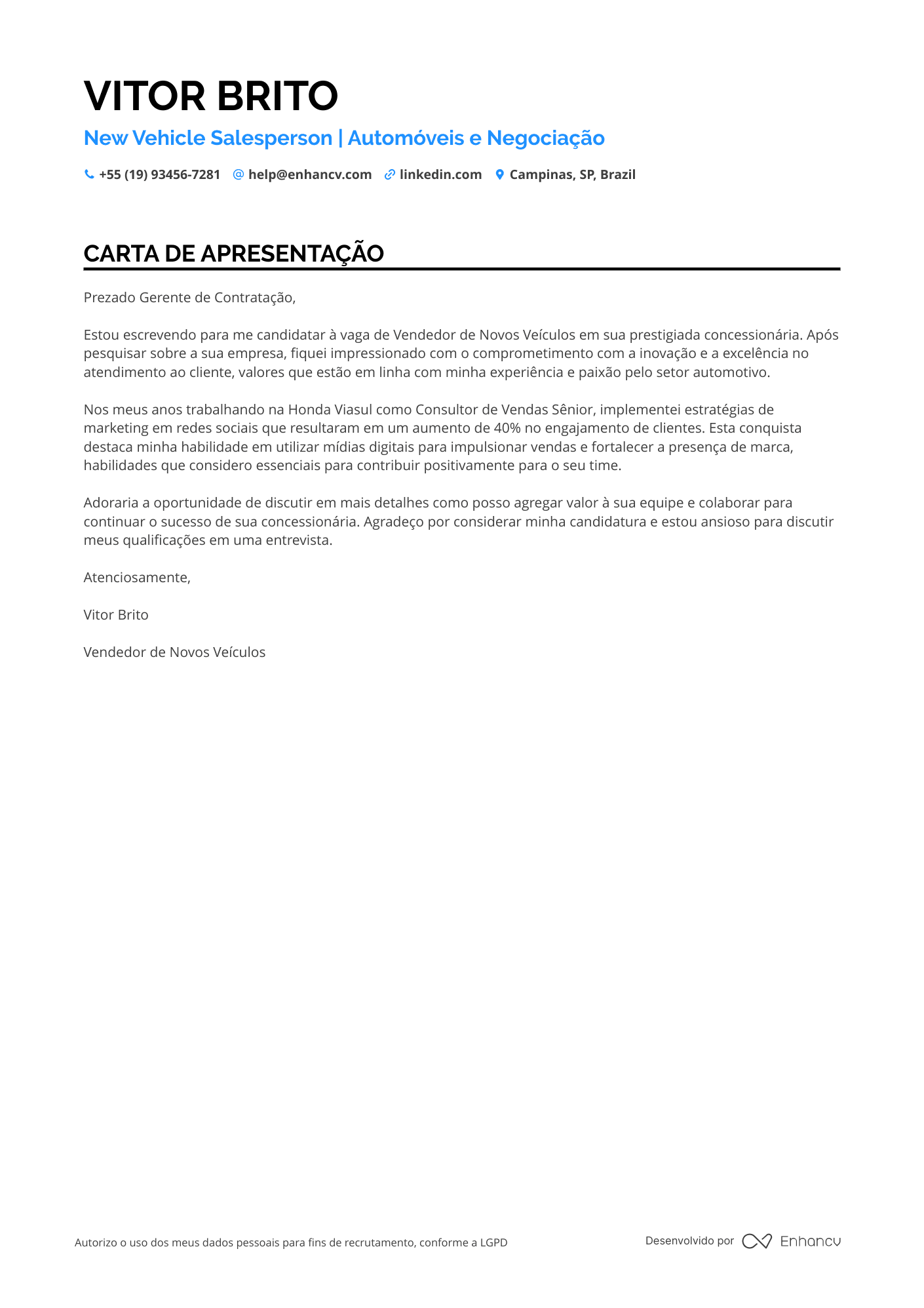 Vendedor de Carros Usados