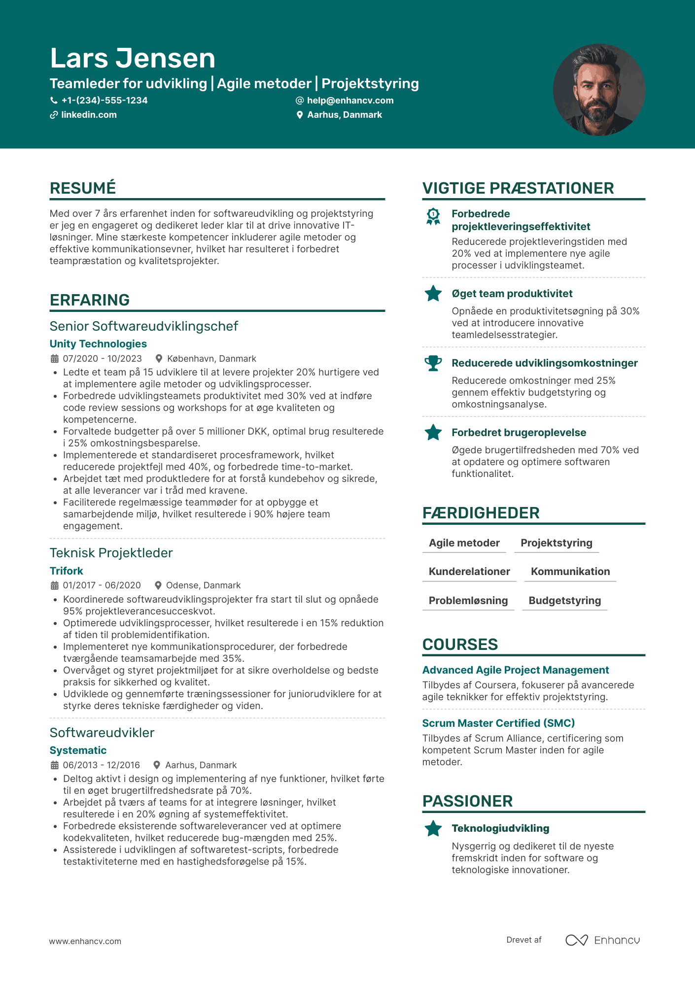 CV til Teamleder for udvikling (IT)