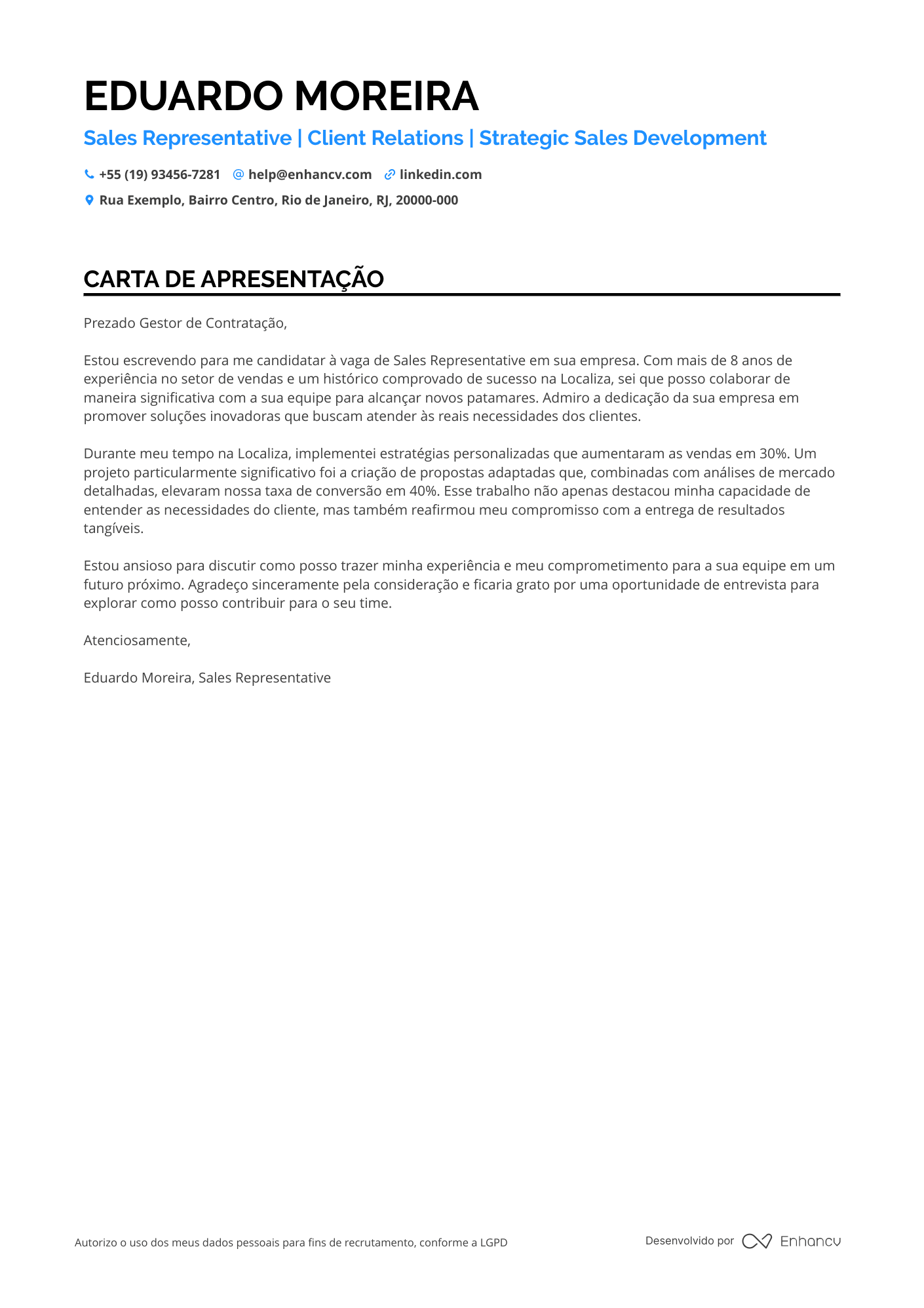 Representante de Vendas de Automóveis