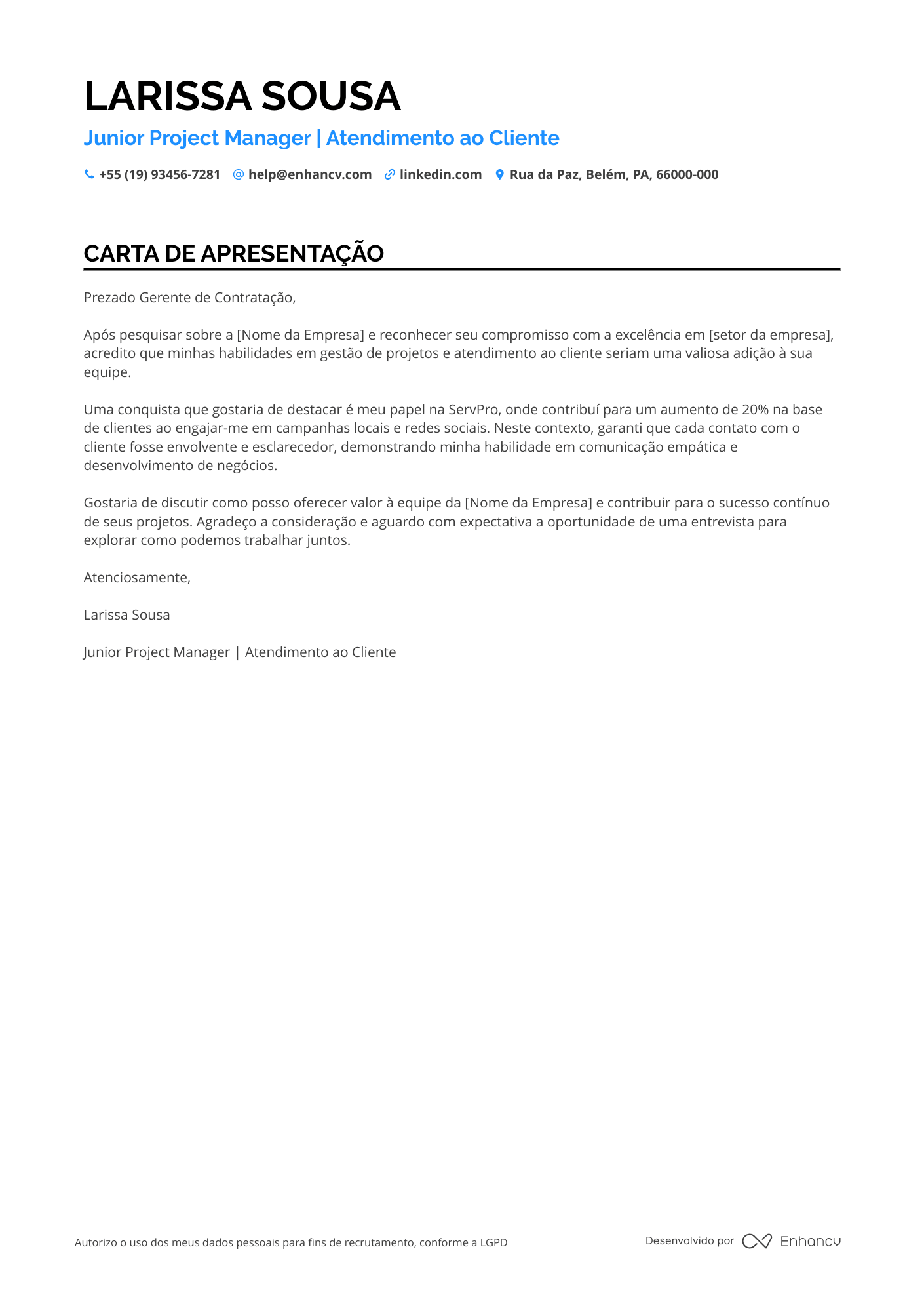 Gerente Júnior de Gerenciamento de Projetos