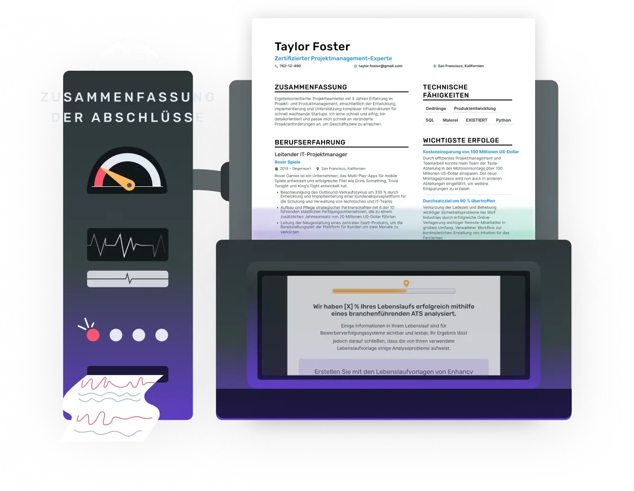 Enhancv's CV Checker evaluates using a dual system