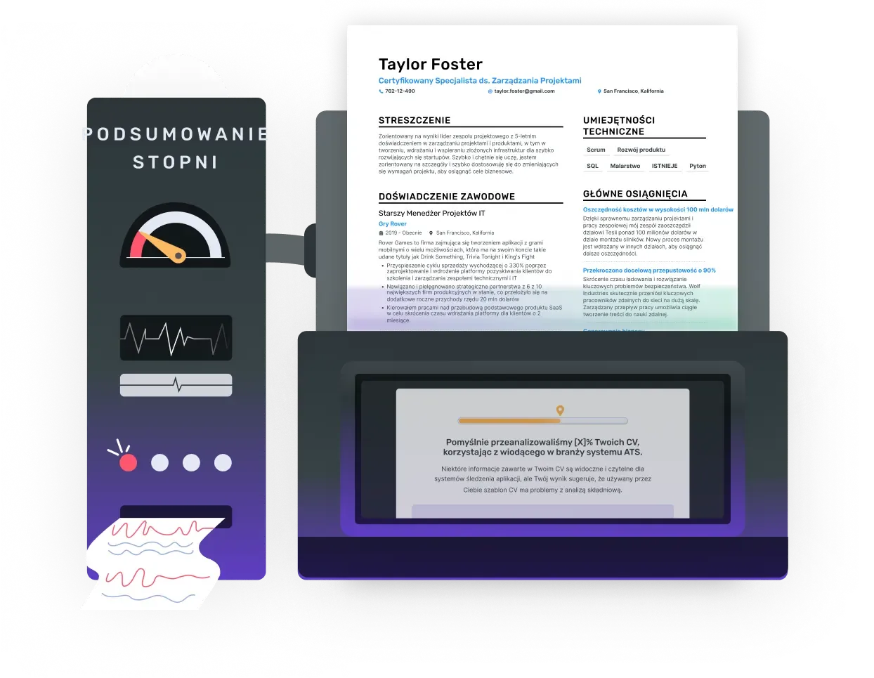 Enhancv's CV Checker evaluates using a dual system