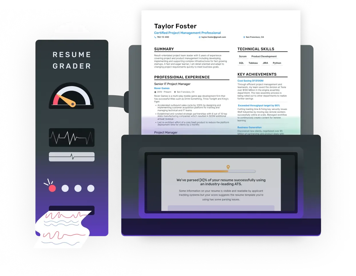 Enhancv's CV Checker evaluates using a dual system