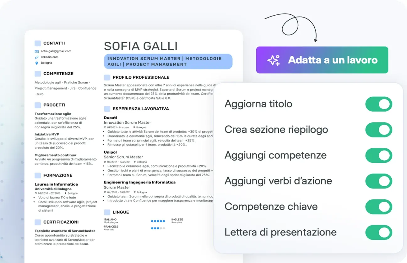 Personalizza il CV in un clic