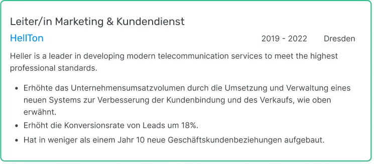 Lebenslauf Vorlage