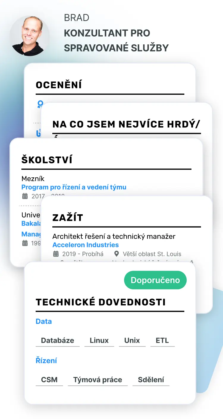 20+ Profesionálně navržených cv sekcí