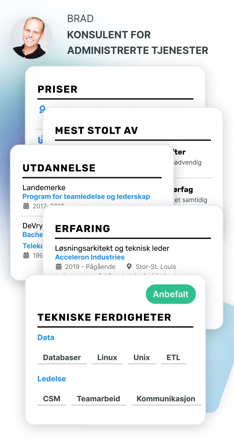 20+ Profesjonelt designede CV seksjoner}