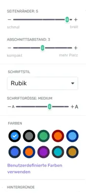 Enhancv Farbauswahl