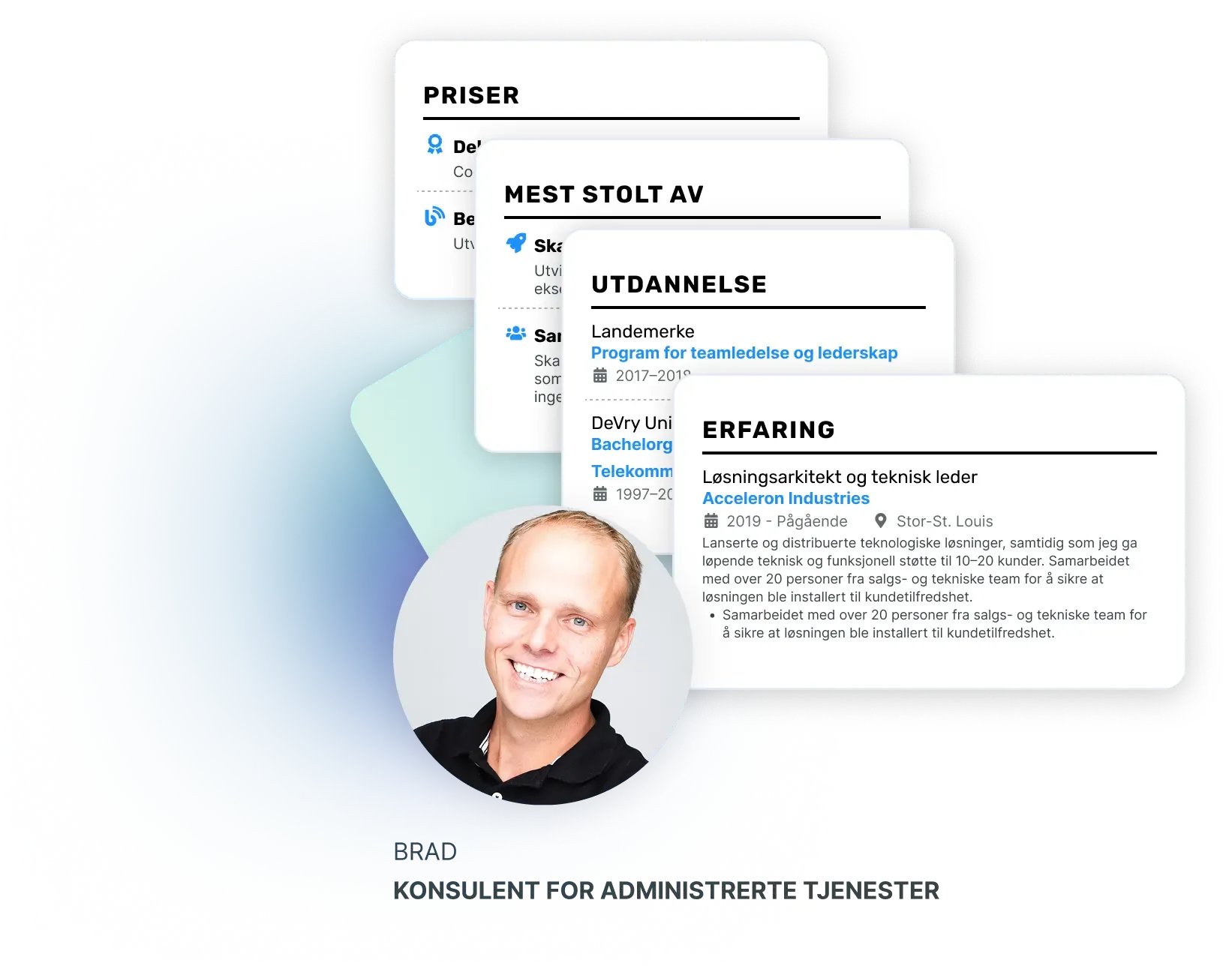 20+ Professionelt designede CV sektioner