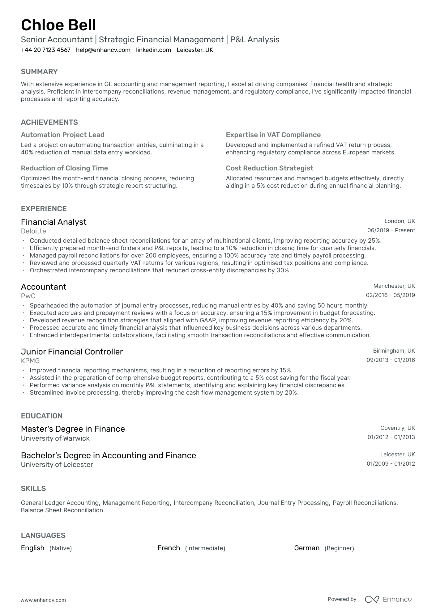 Classic simple CV template