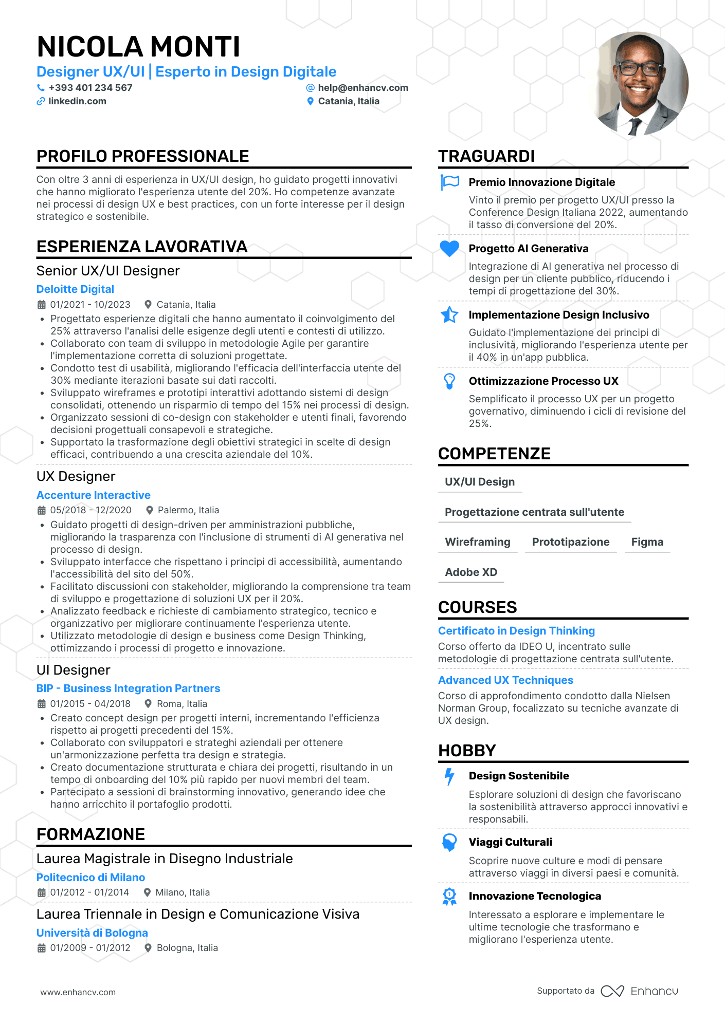 Designer UX/UI | Esperto in Design Digitale resume example