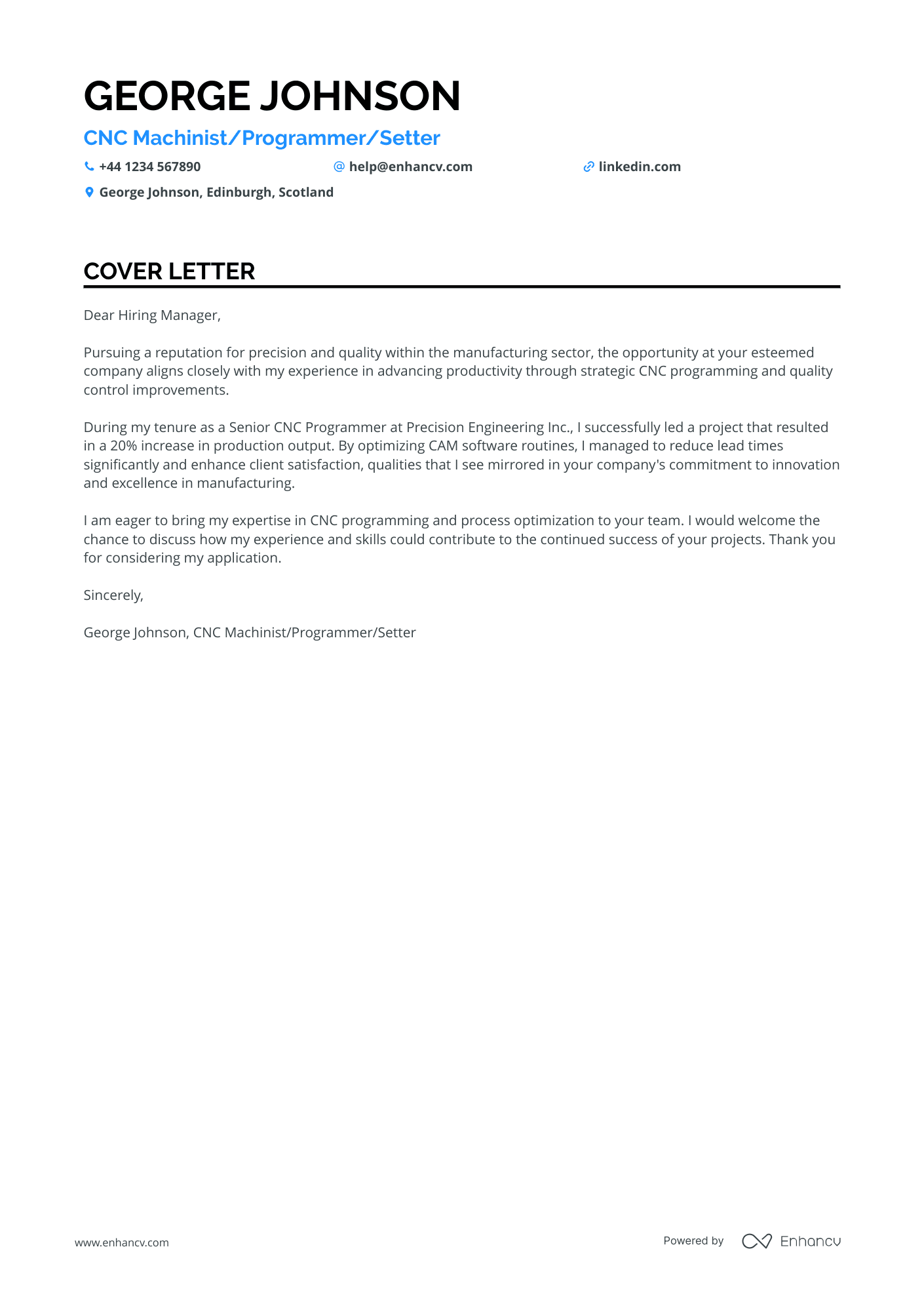 Programmer cover letter example