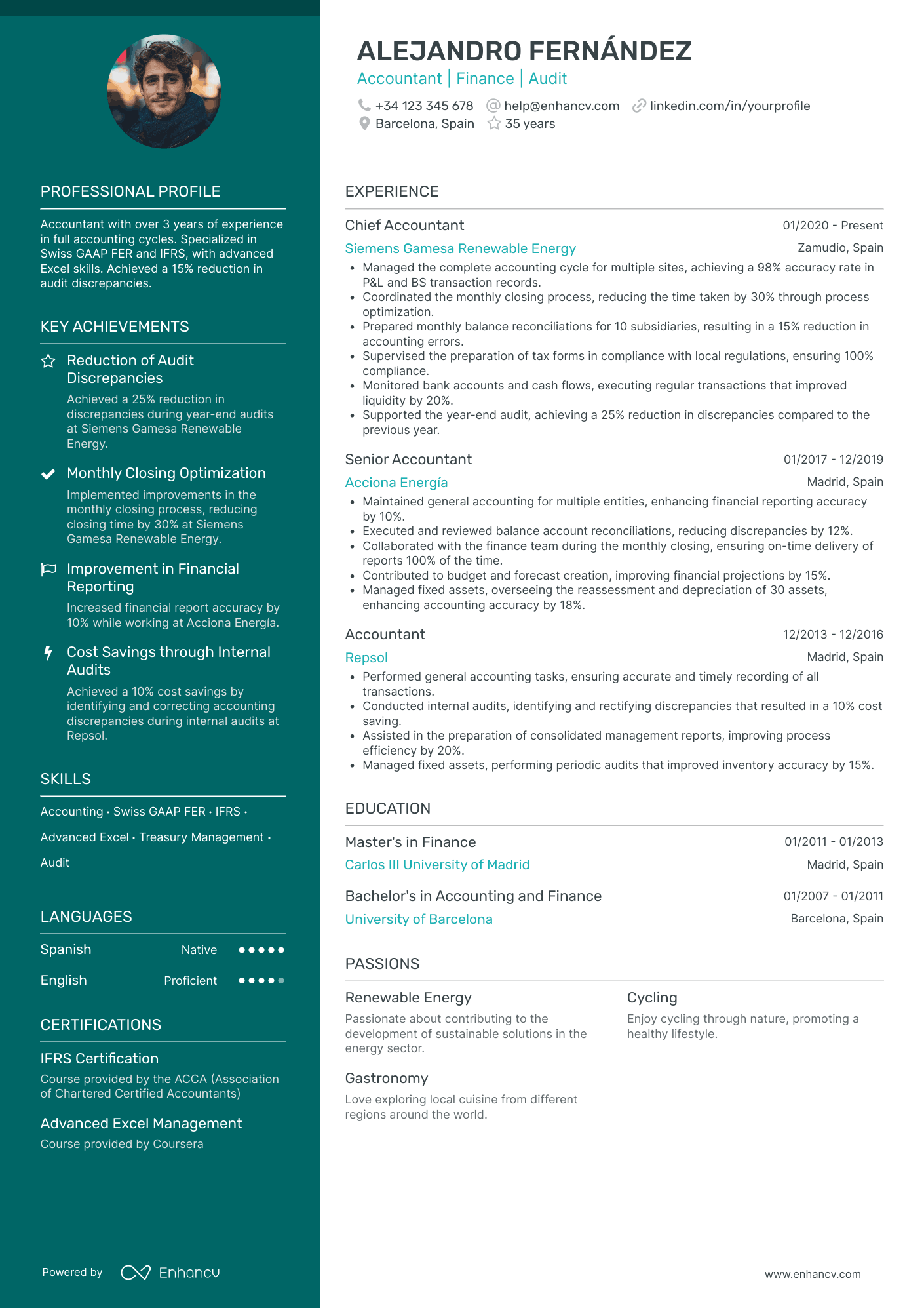 Accountant | Finance | Audit resume example