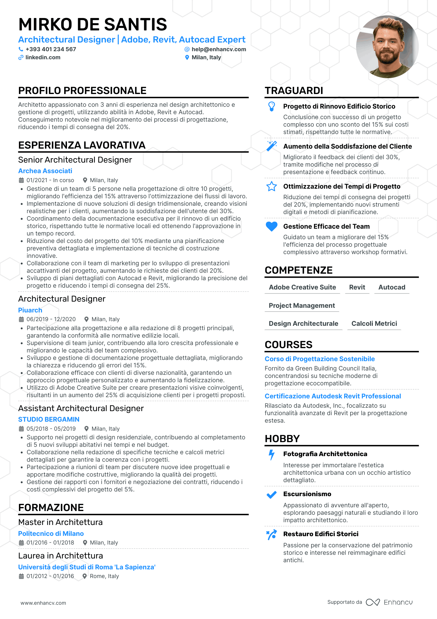 Architectural Designer | Adobe, Revit, Autocad Expert Esempio di CV