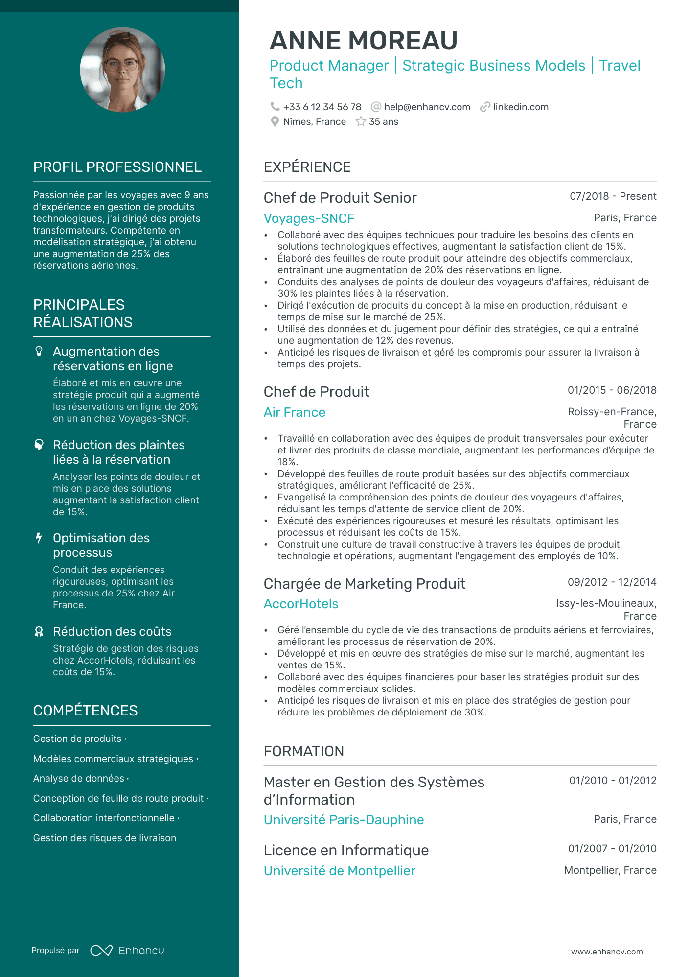 Product Manager | Strategic Business Models | Travel Tech resume example