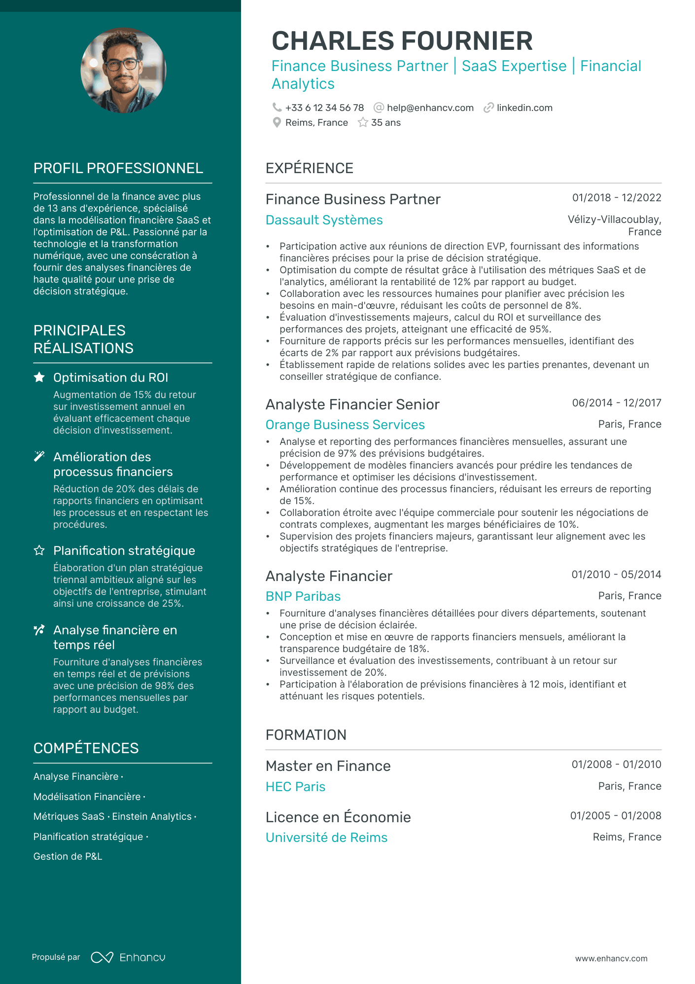 Finance Business Partner | SaaS Expertise | Financial Analytics resume example